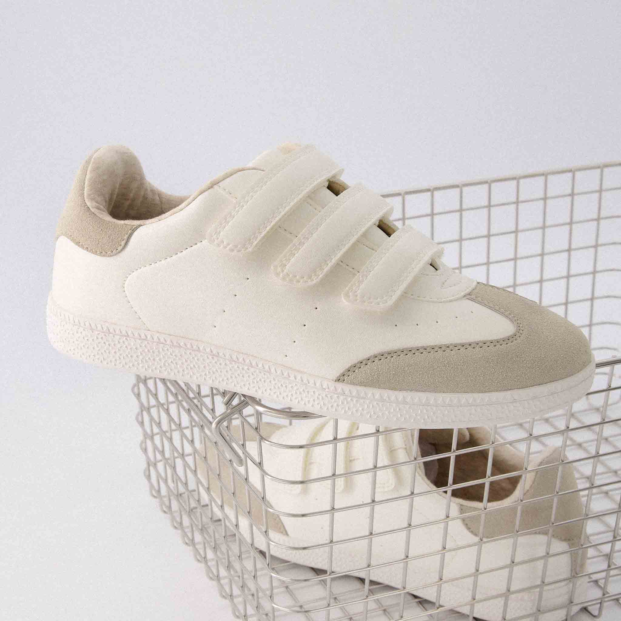Fondue Velcro Sneaker White Grey