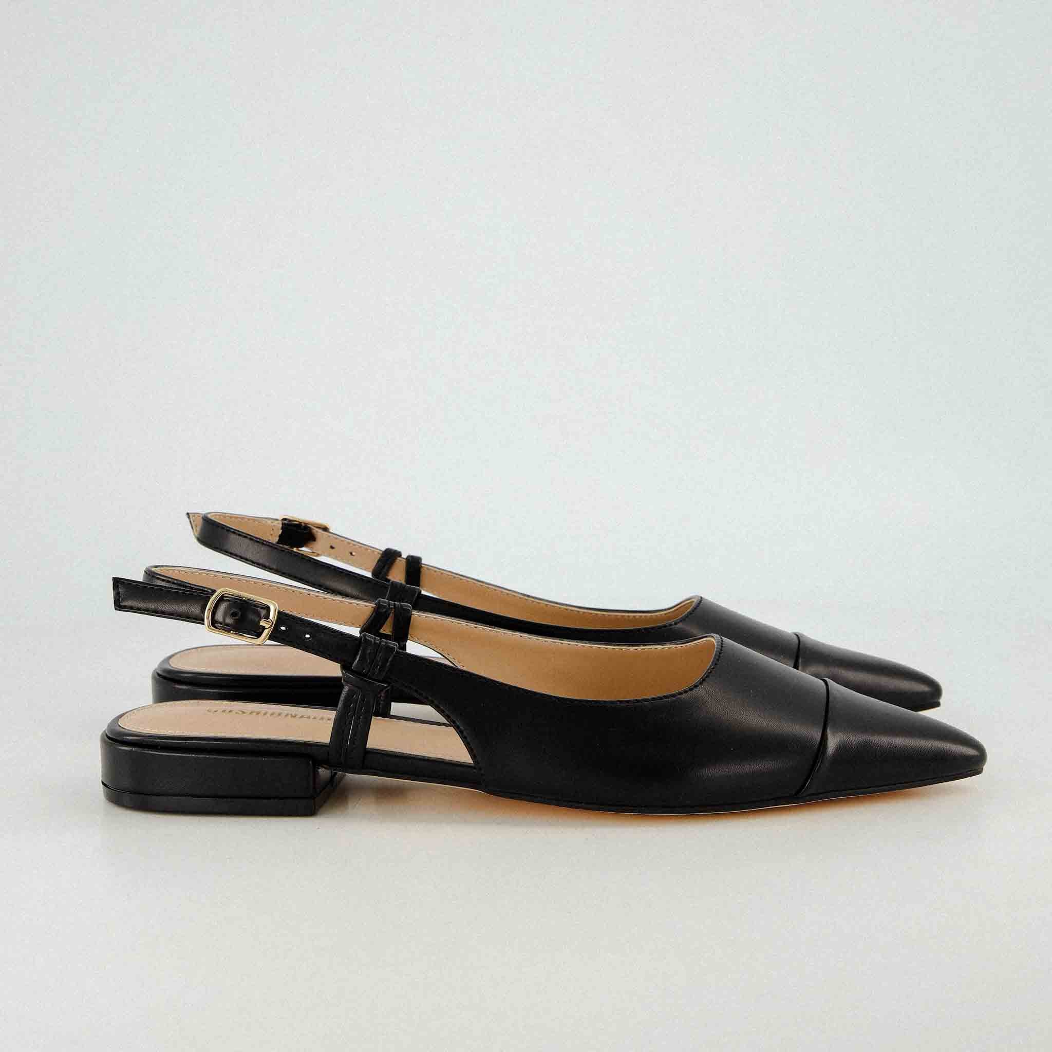 Forever Sling Back Flat Black
