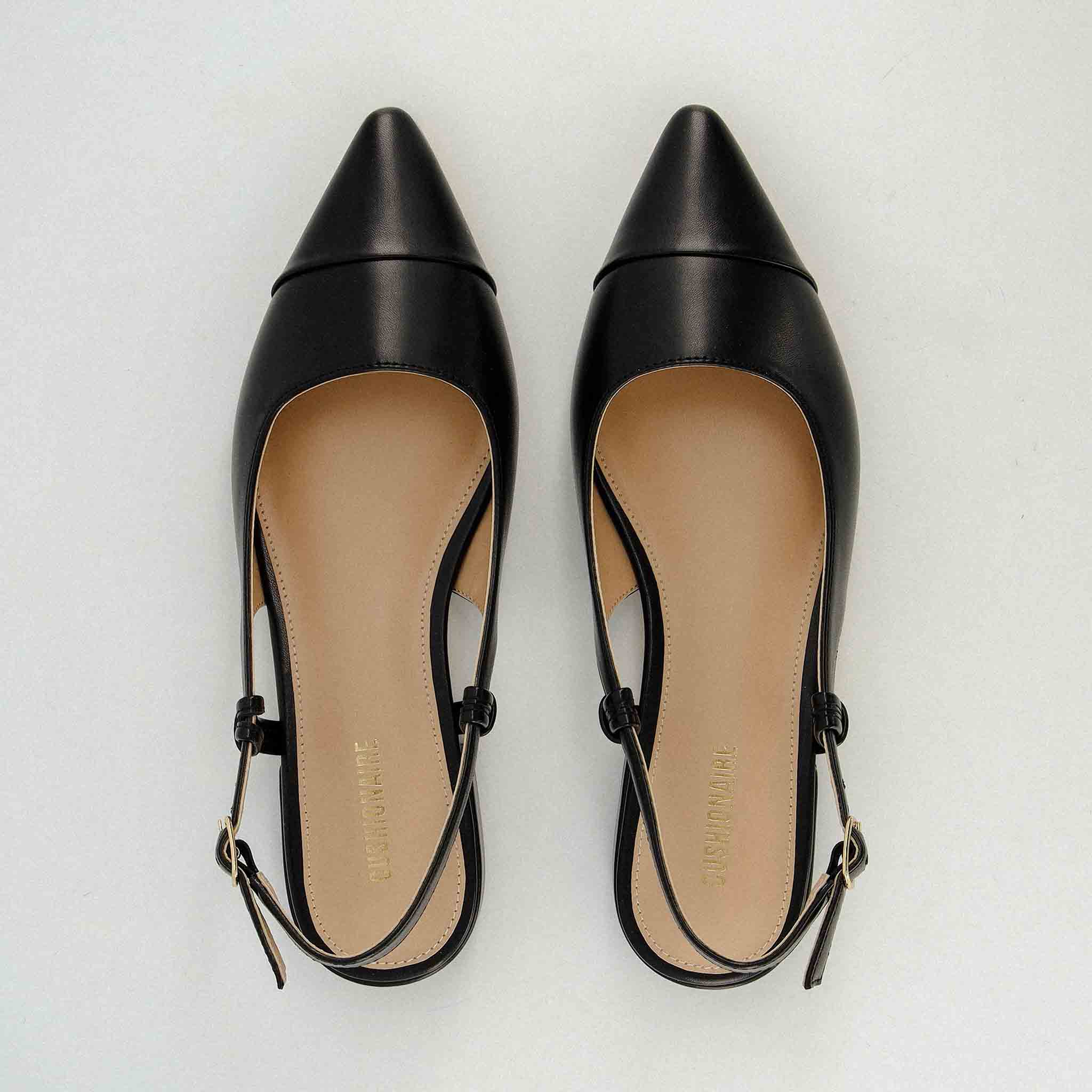 Forever Sling Back Flat Black