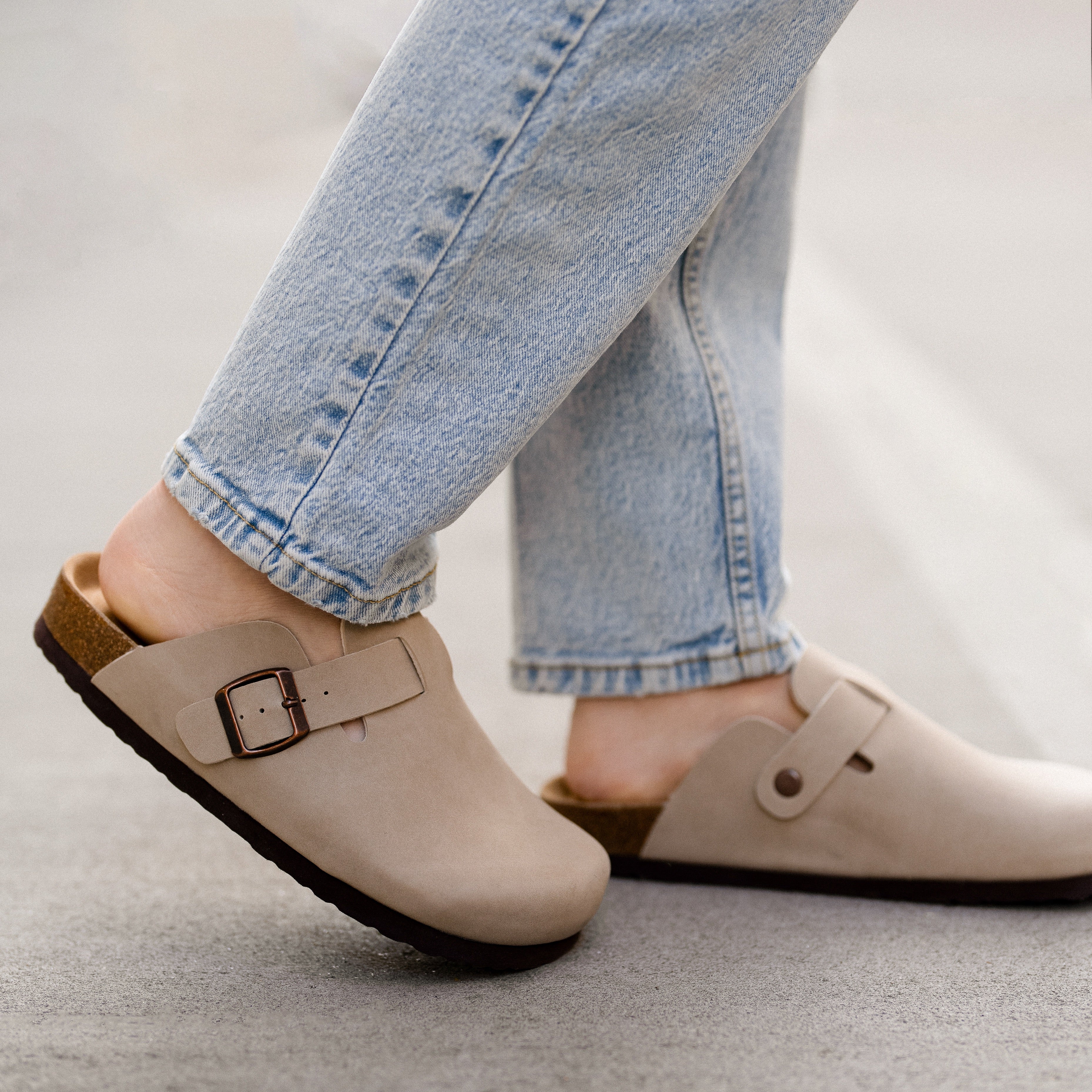 Hana Cork Footbed Clog Stone