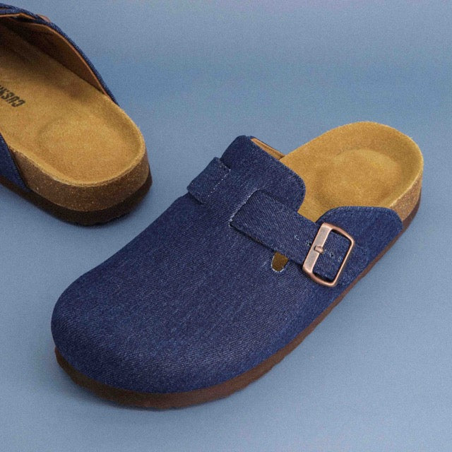 Hana Cork Footbed Clog Dark Denim
