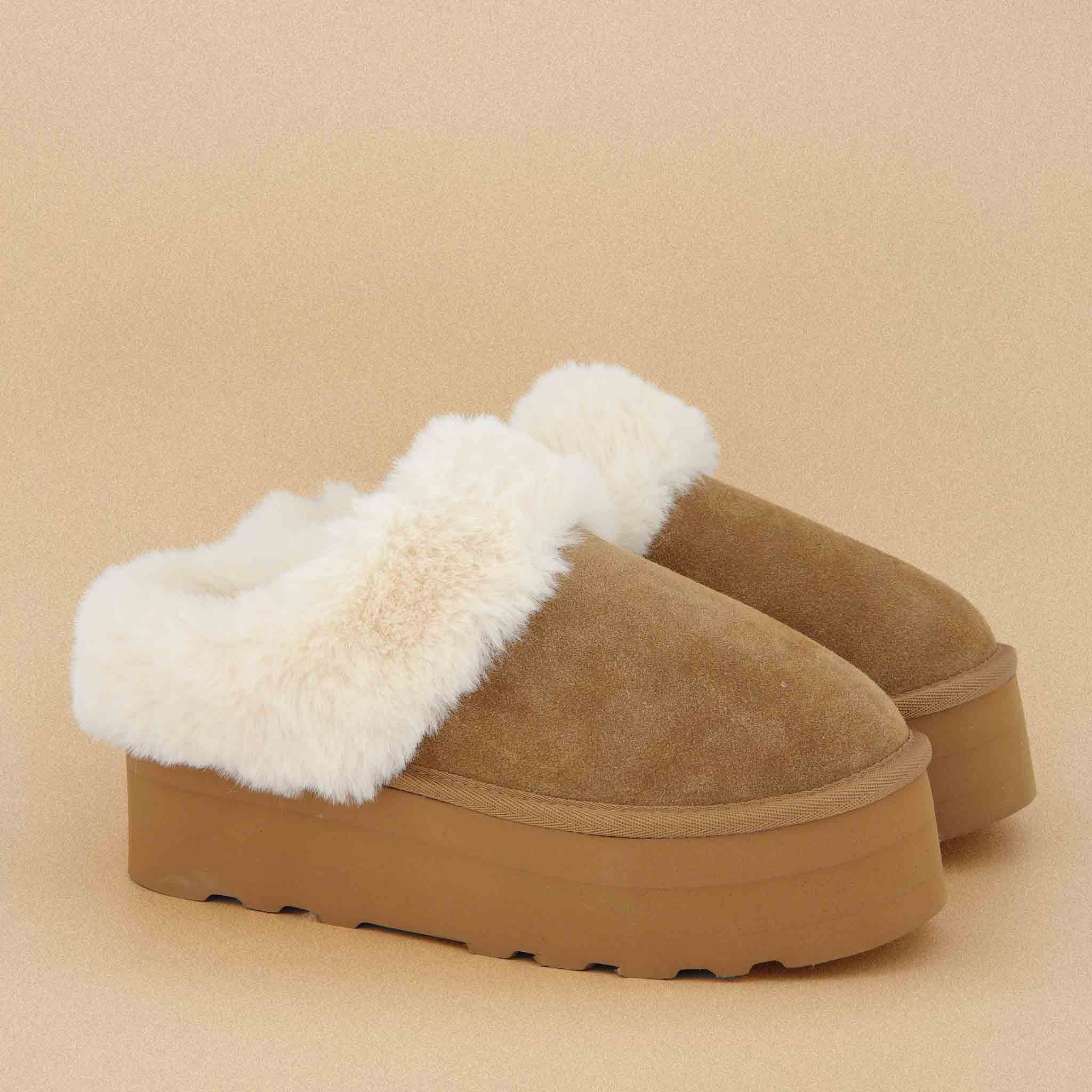 Husky Suede Cozy Platform Mule