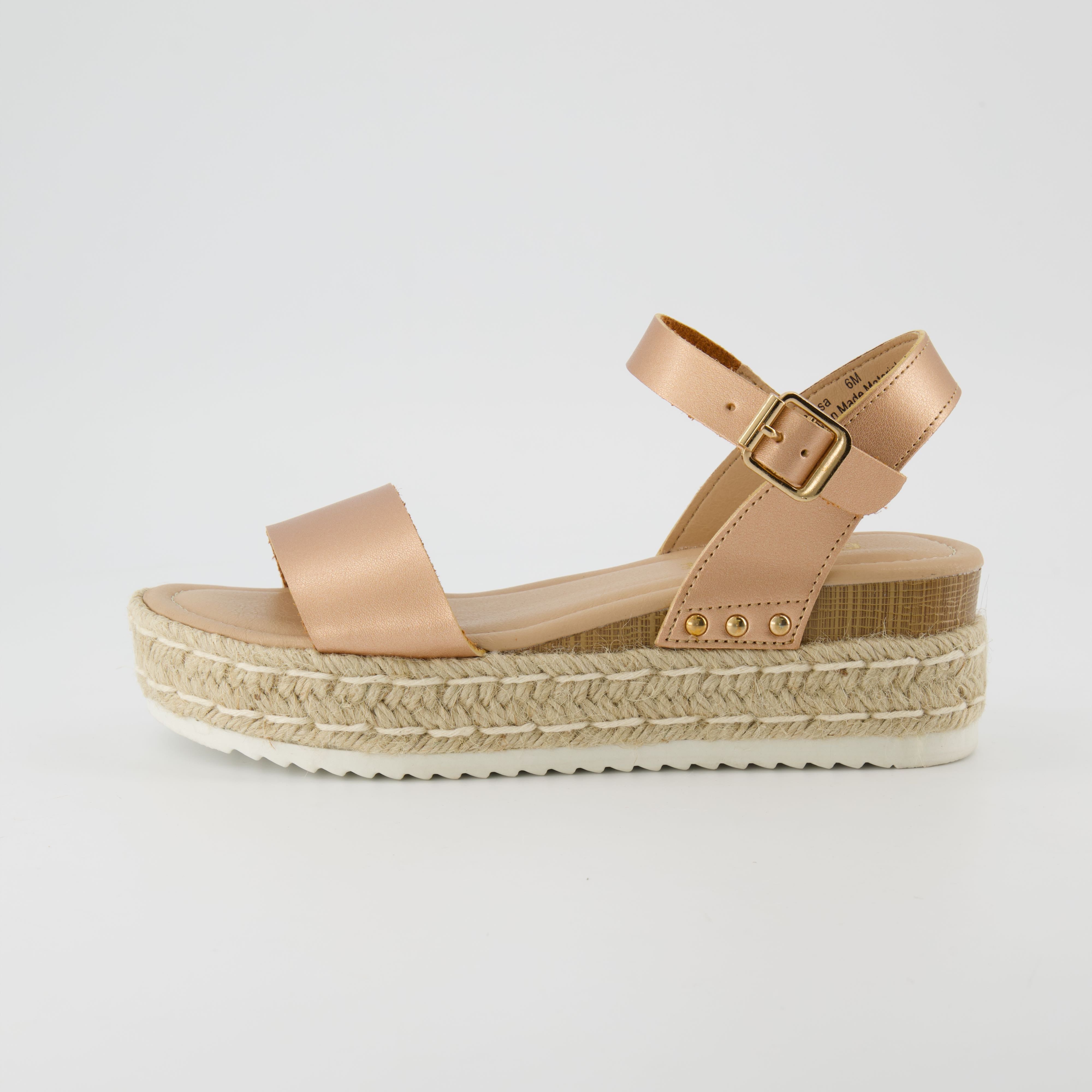 Melissa Espadrille Platform Sandals Rose Gold Medium