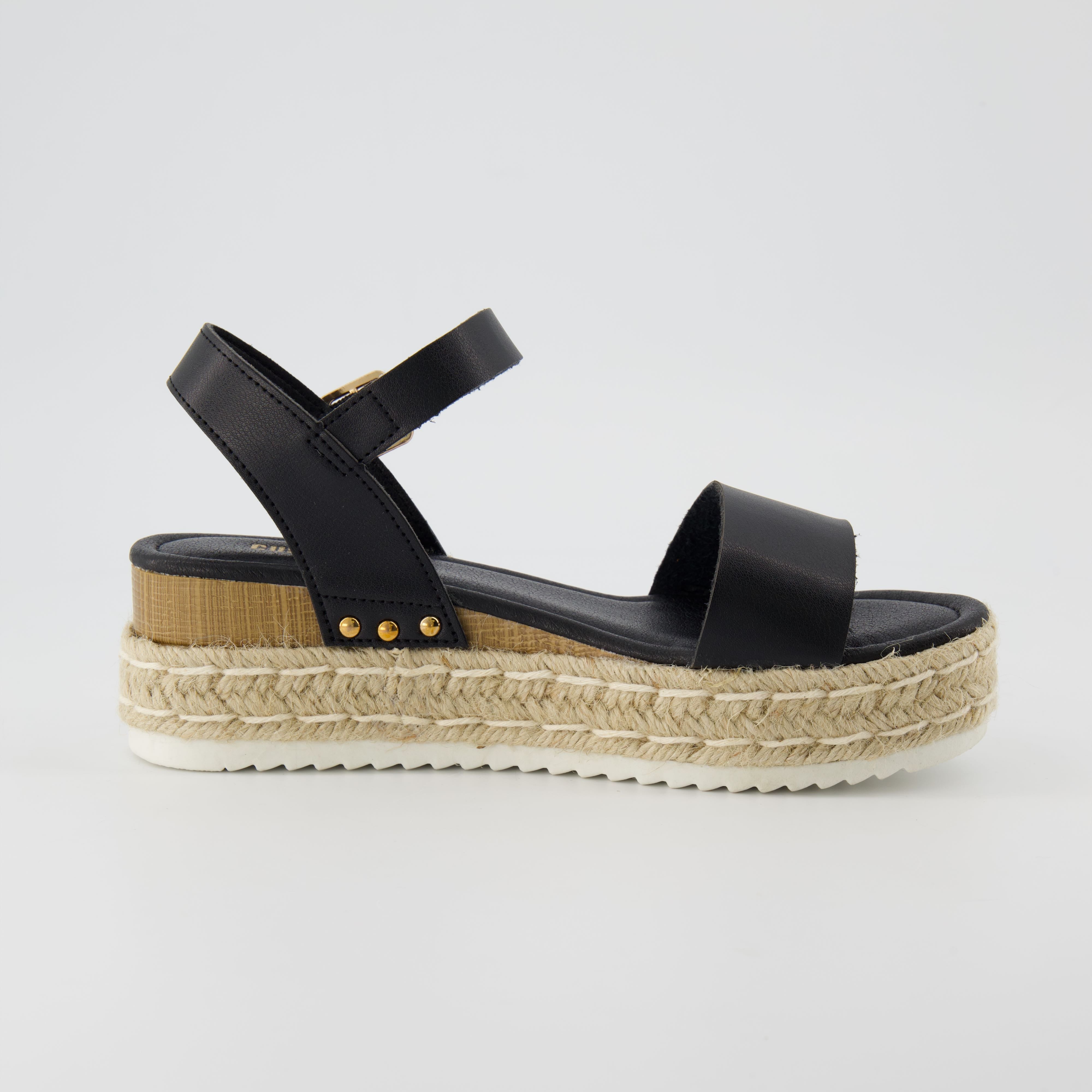 Melissa Espadrille Platform Sandals Black Medium