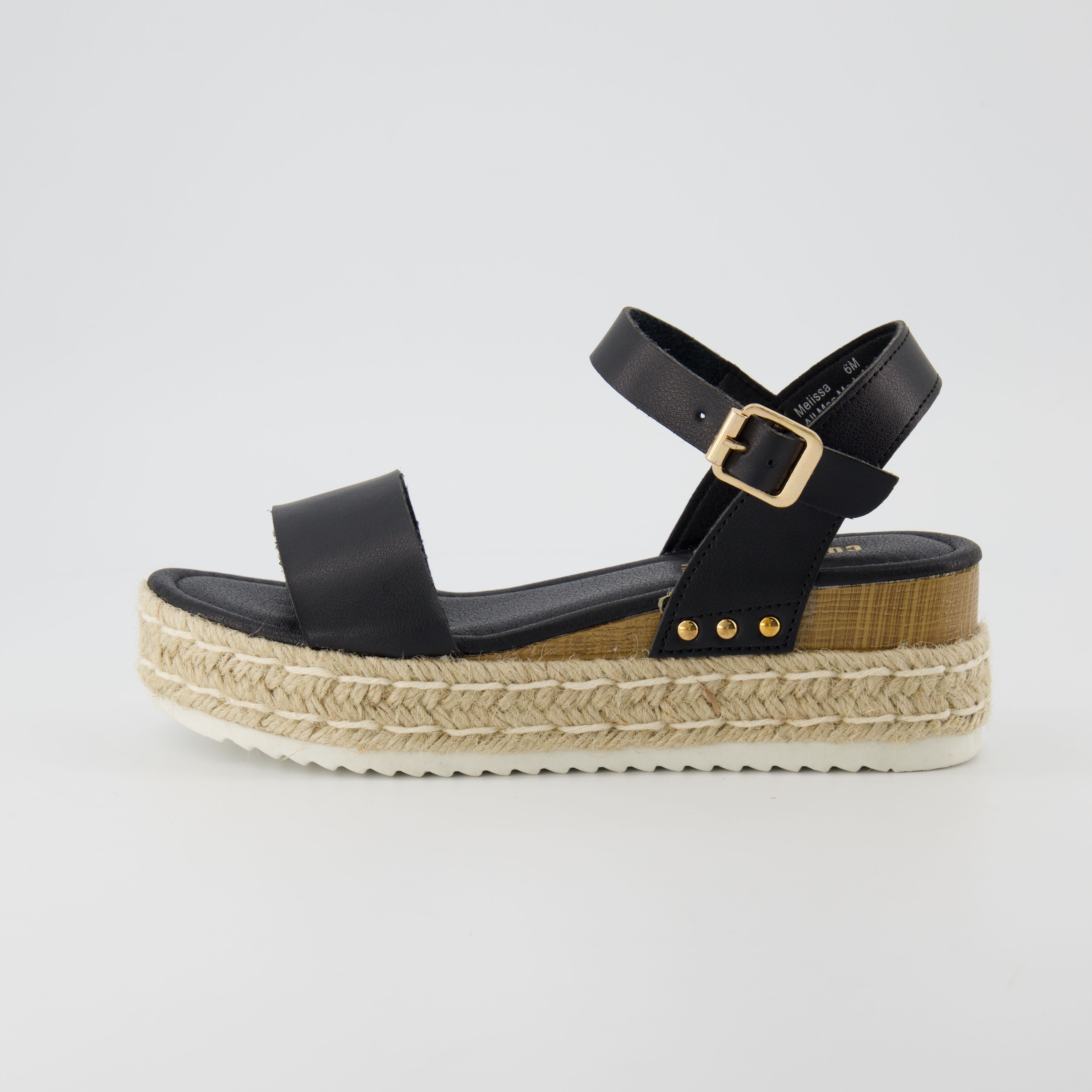 Melissa Espadrille Platform Sandals Black Medium