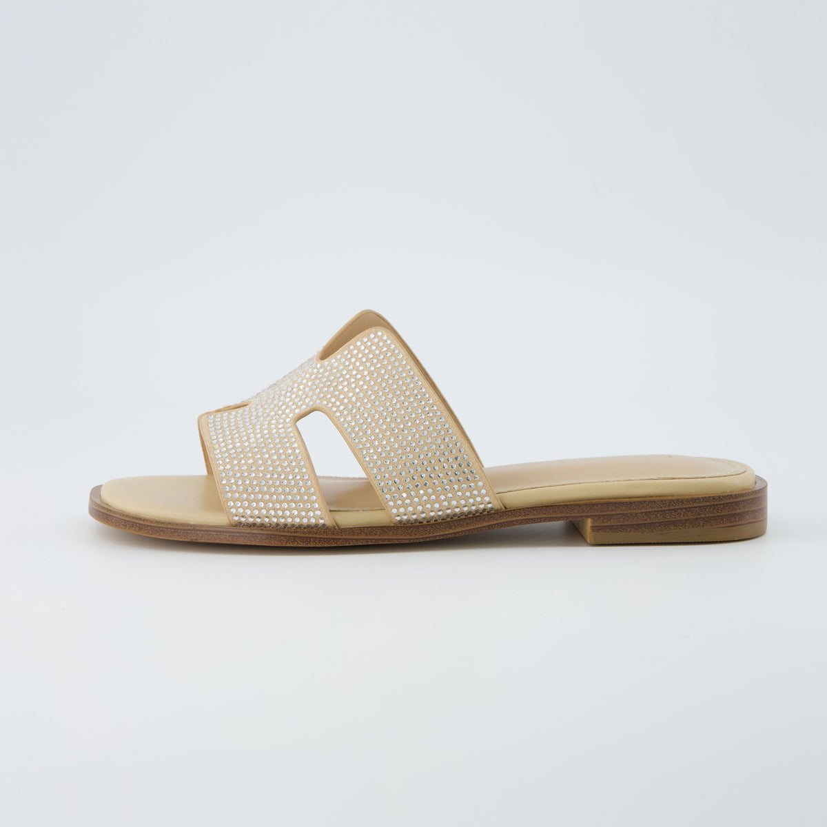 Voyage Strap Slides Tan Embellish