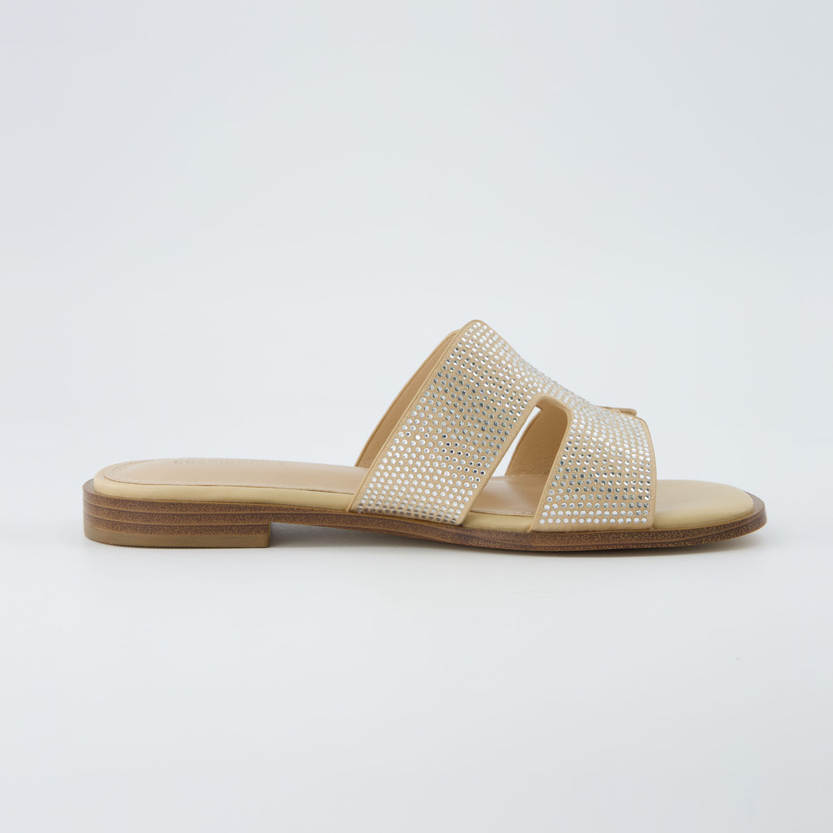 Voyage Strap Slides Tan Embellish