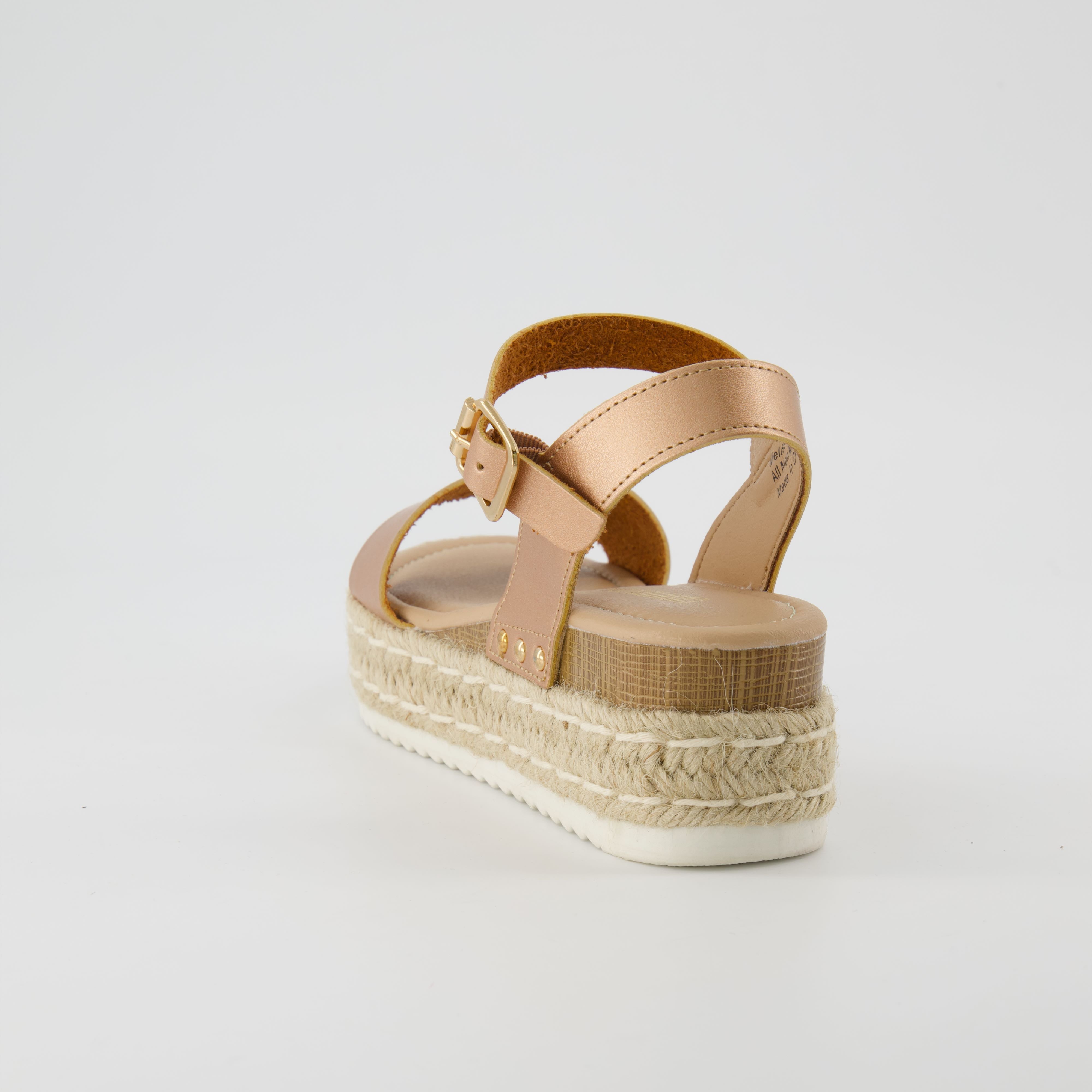 Melissa Espadrille Platform Sandals Rose Gold Medium
