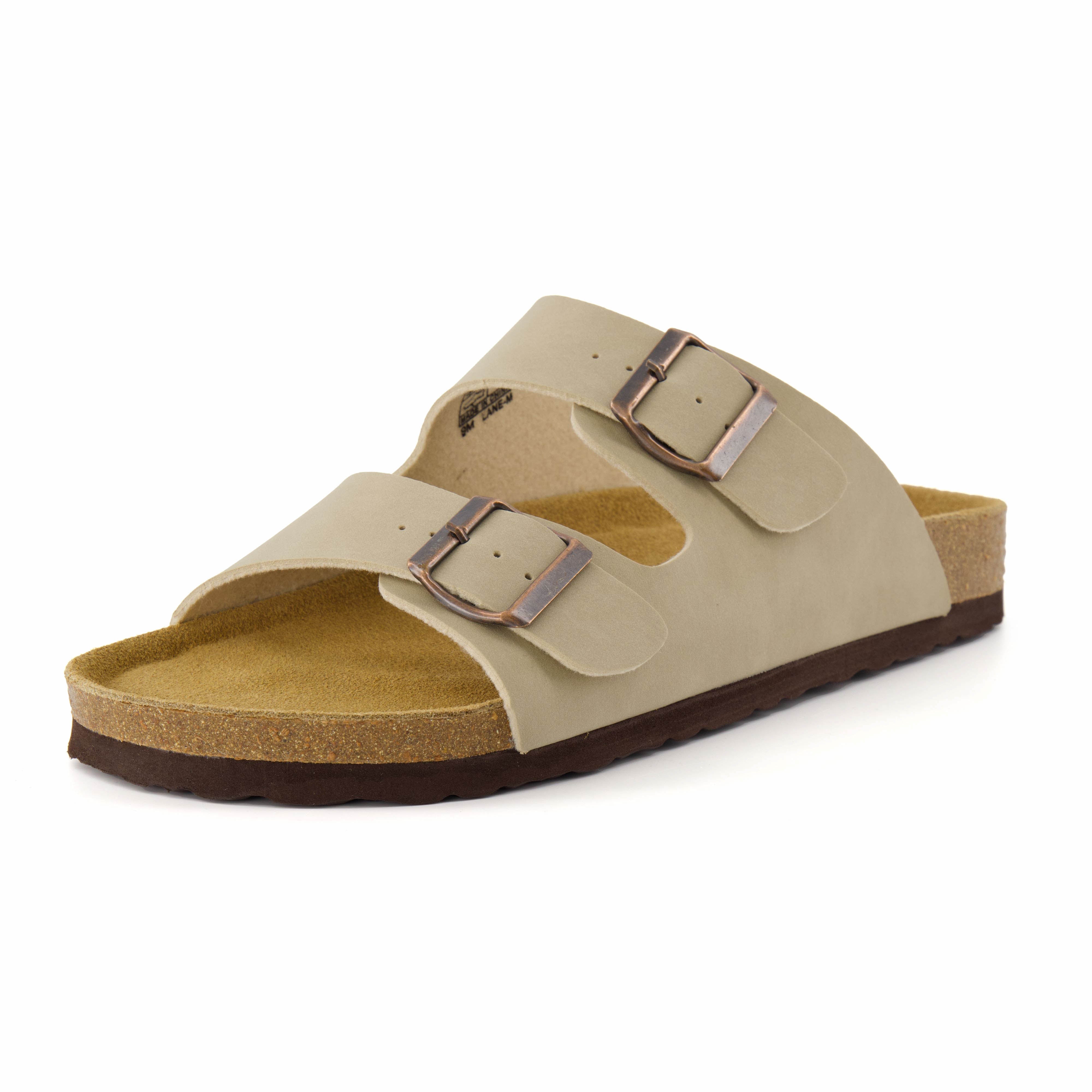 Lane Men's Cork Footbed Sandal Stone Nubuck Medium