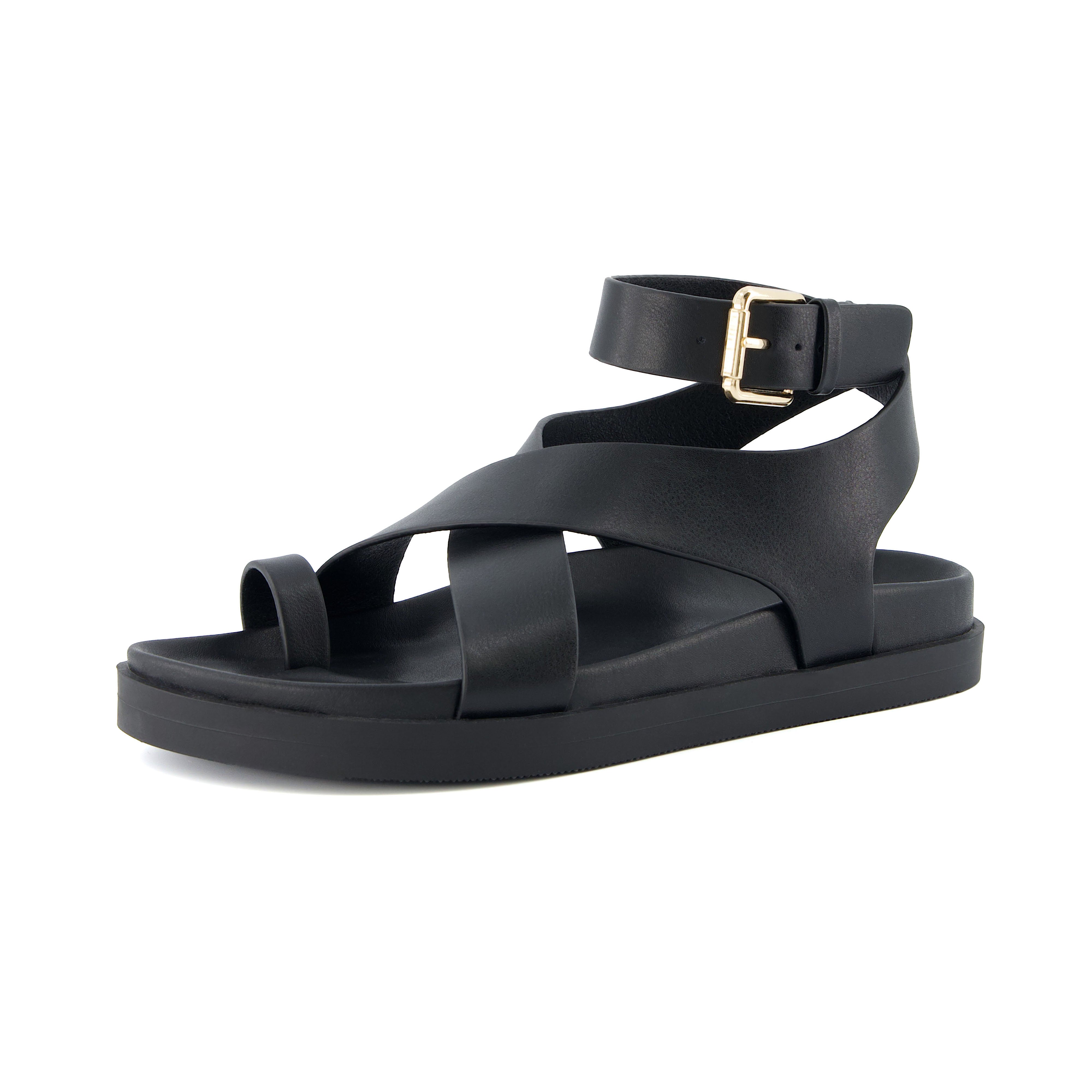 Entry Ankle Wrap Molded Footbed Sandal Black