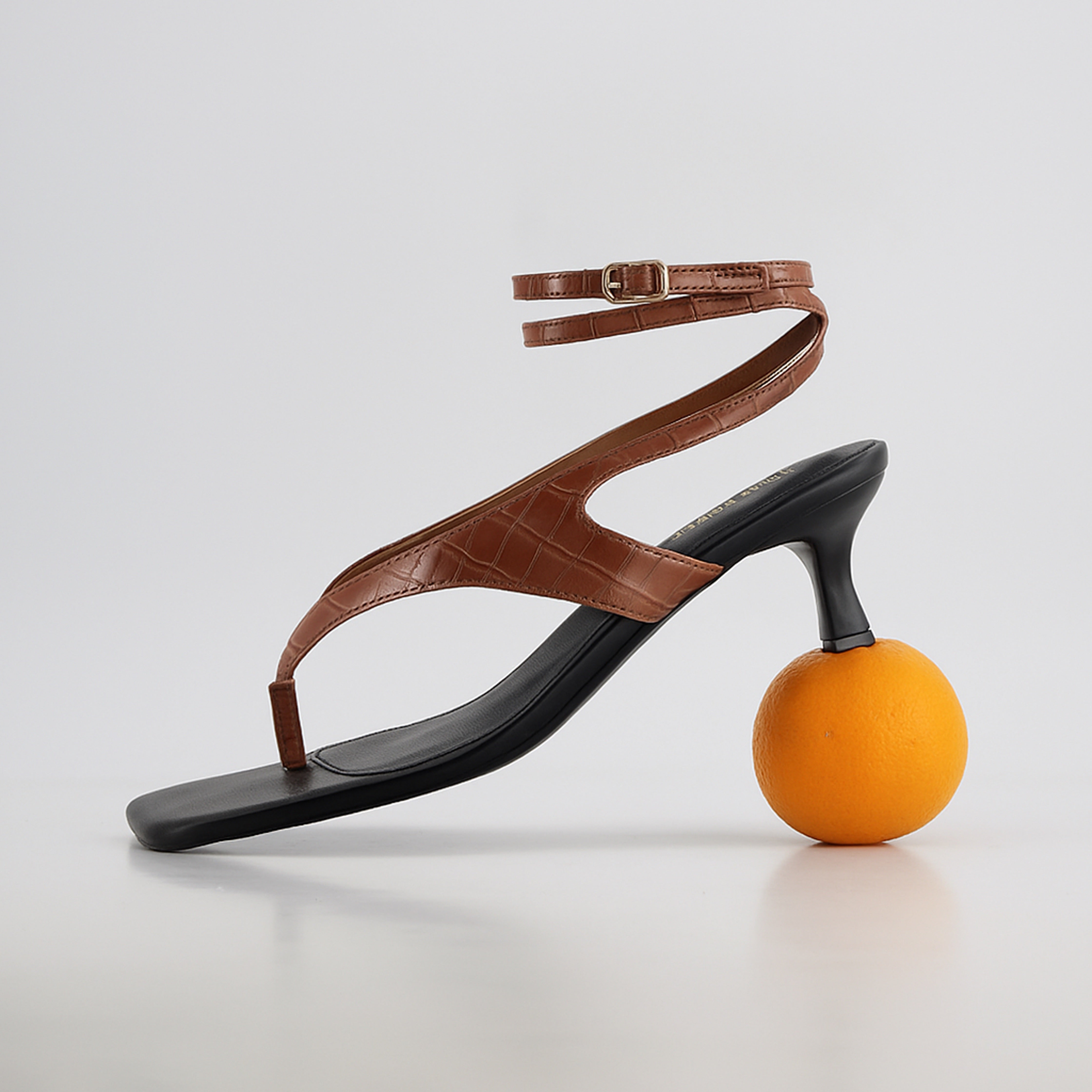 Martini Strappy Kitten Heel Sandal Cognac