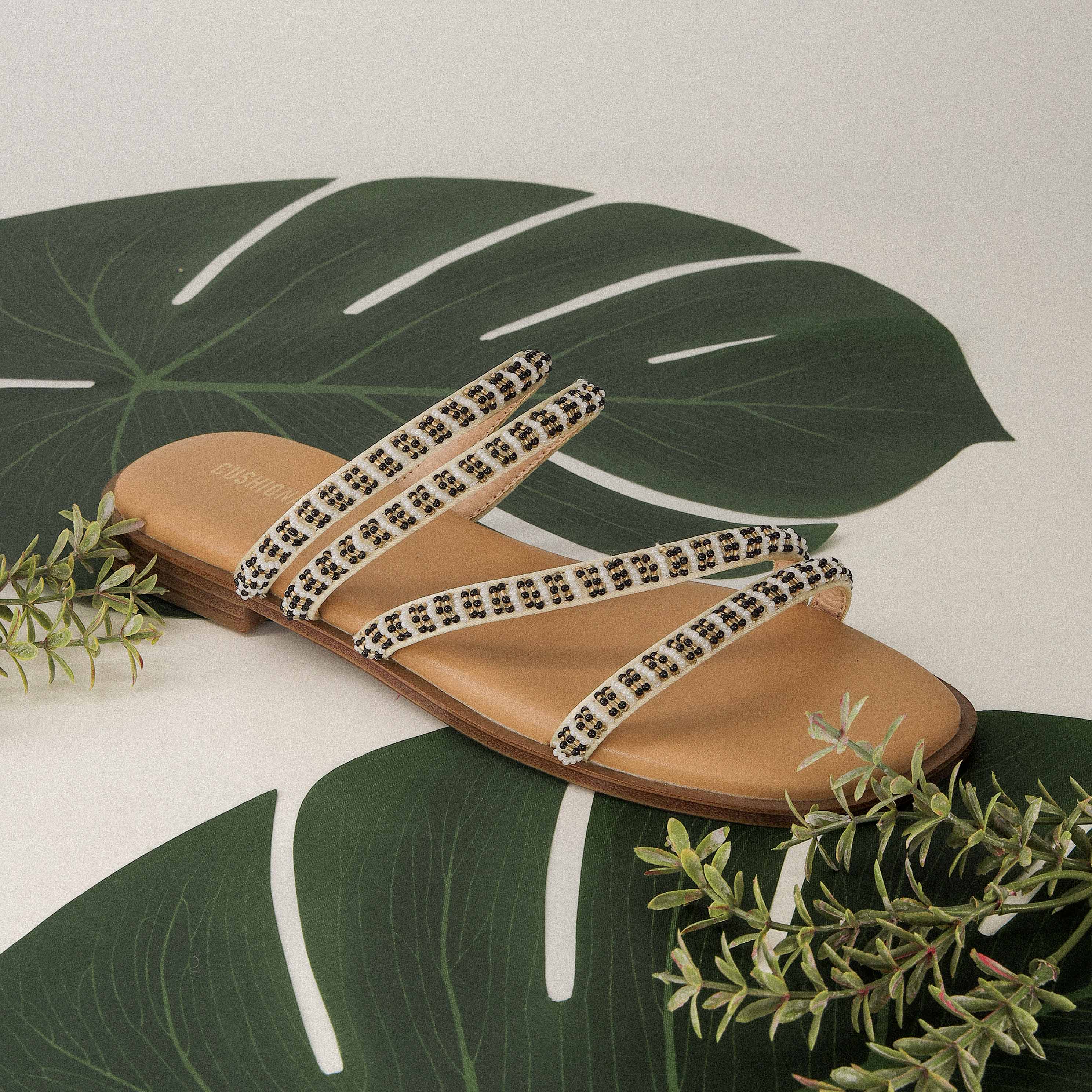 Vivid Beaded Flat Sandal