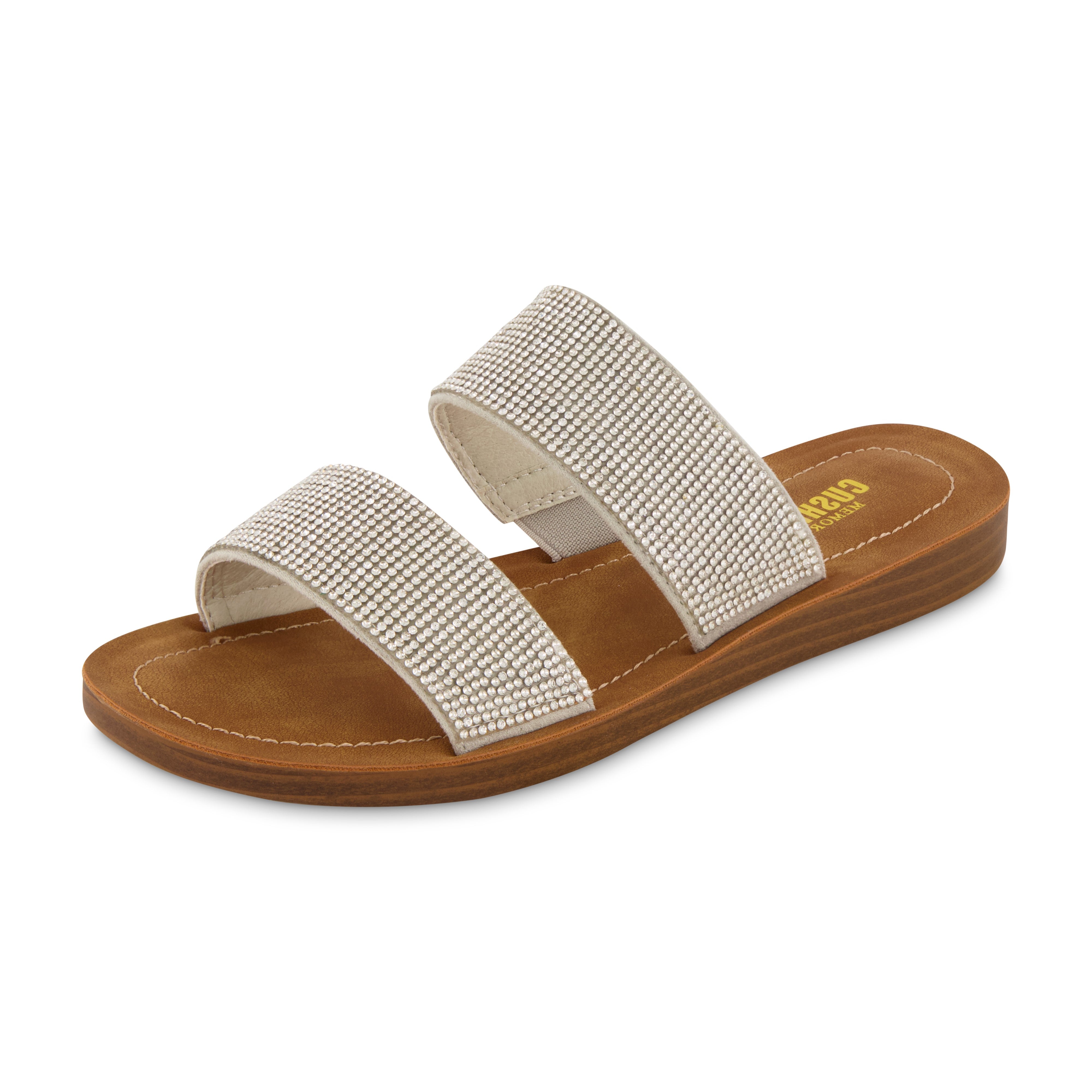 Alana Two Band Slide Sandal Silver