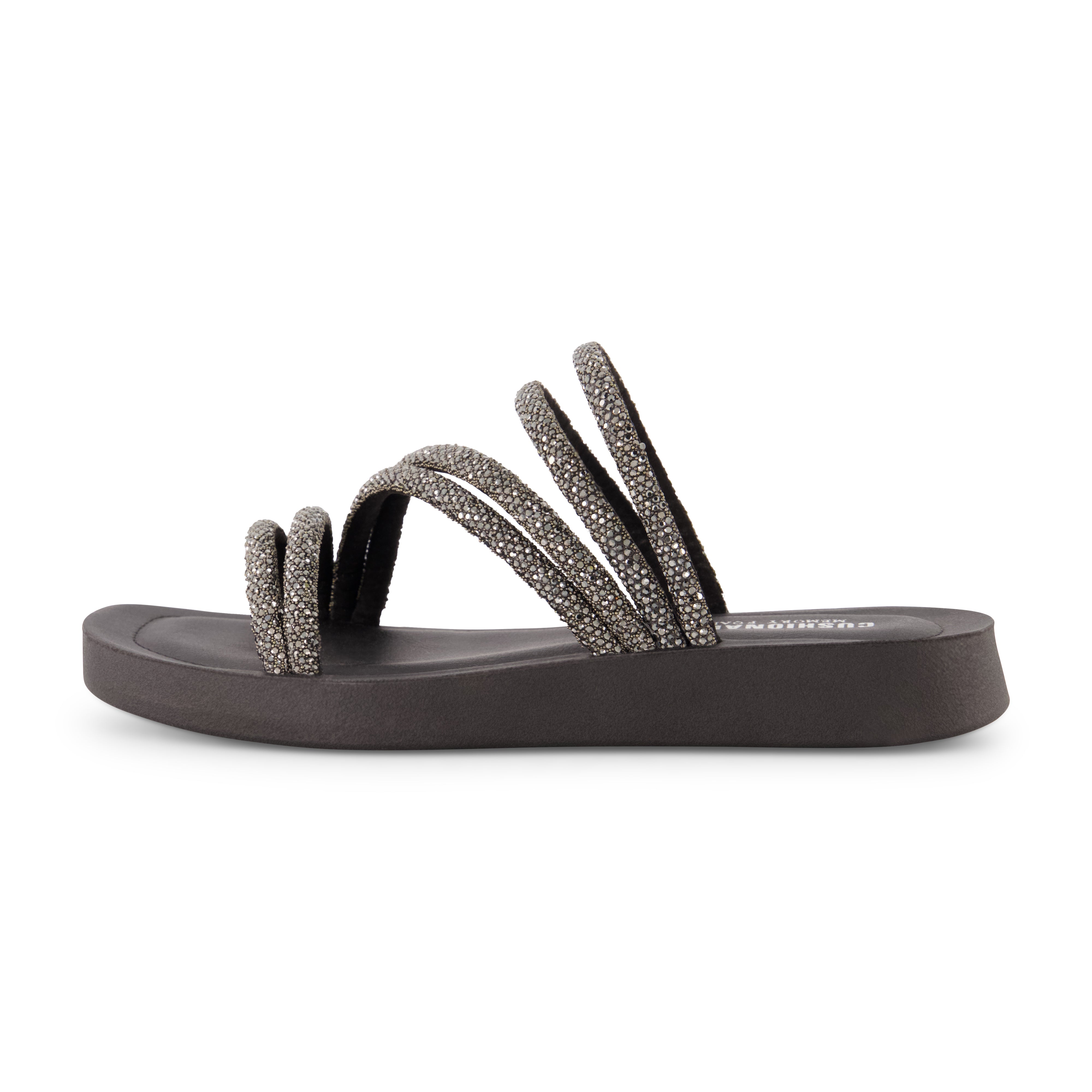 Athena Rhinestone Sandal Pewter