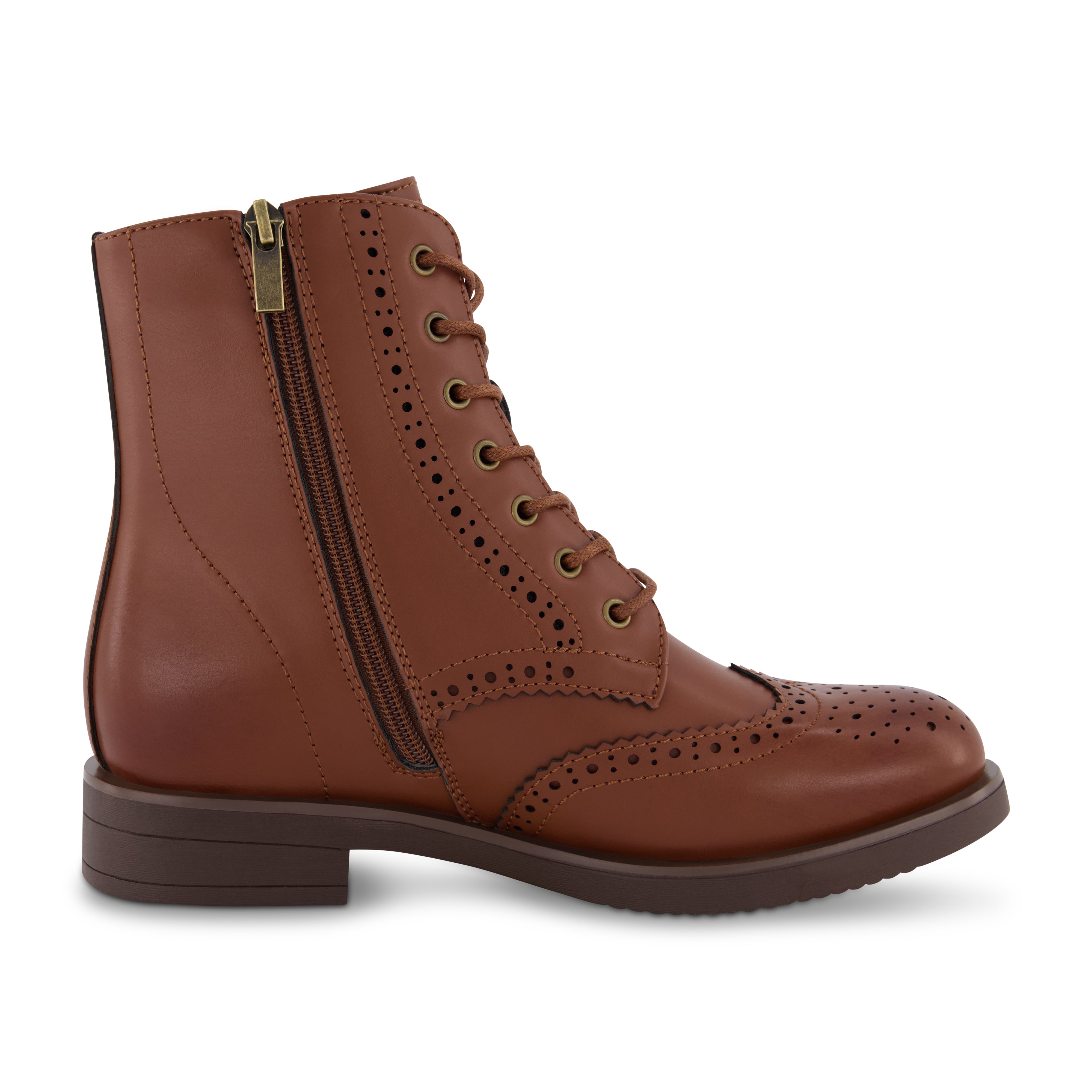 Boyfriend Lace up Boot Cognac