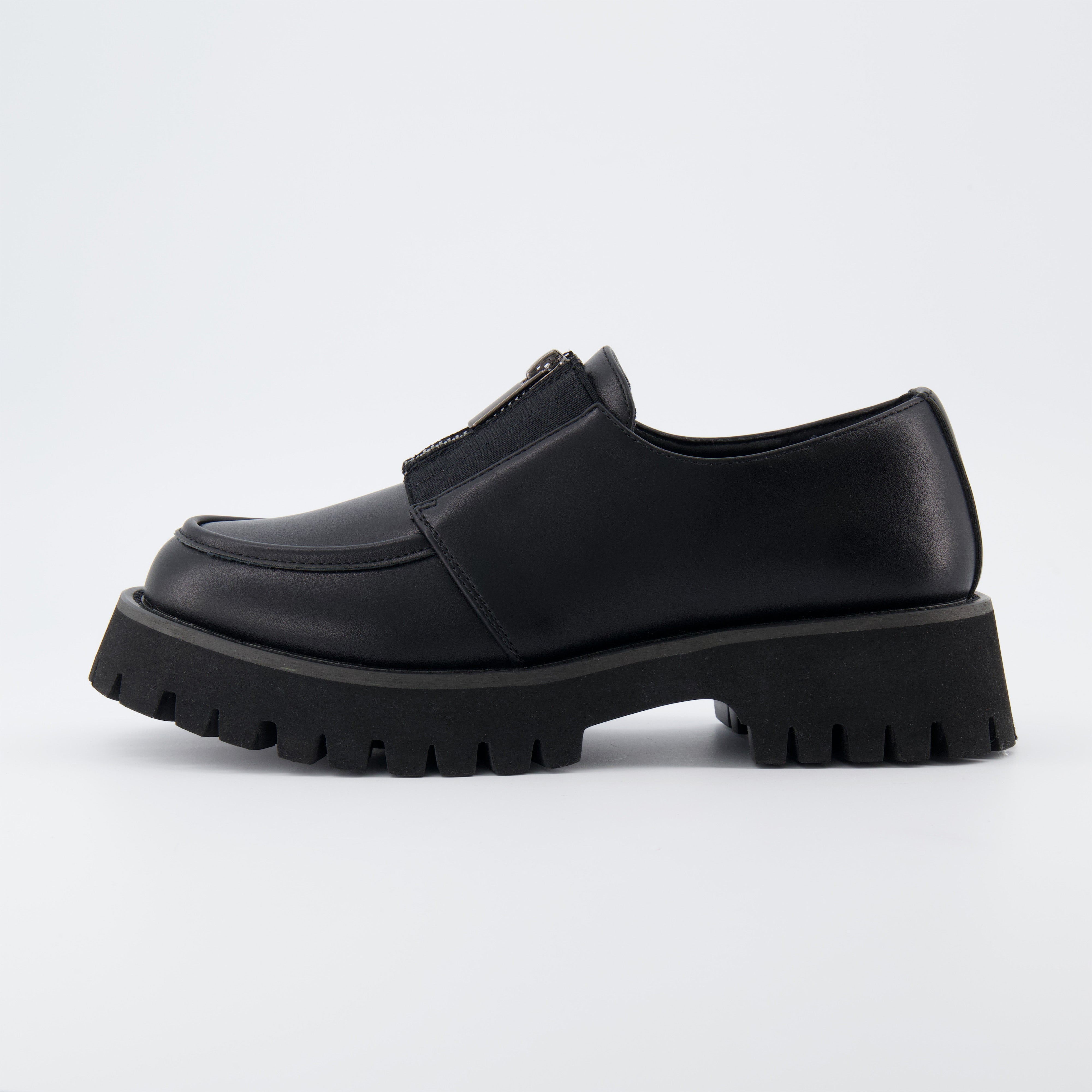 Dario Zipper Slip On Loafer Black