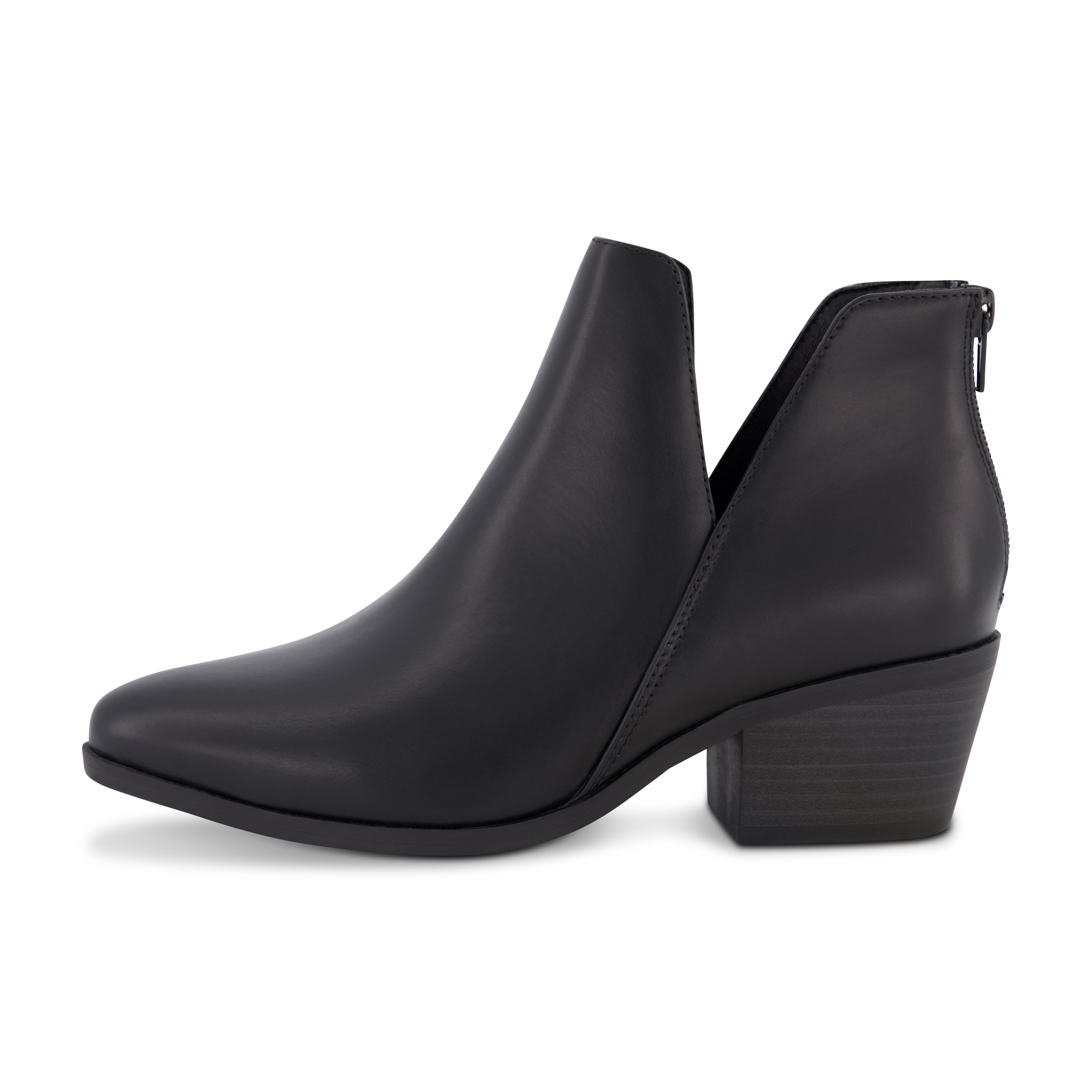 MERRORI Women's Chunky Low Heel Ankle Boots – Round Toe, Matte Finish, 2 Inch Heel, Zip Casual Boots - View #2