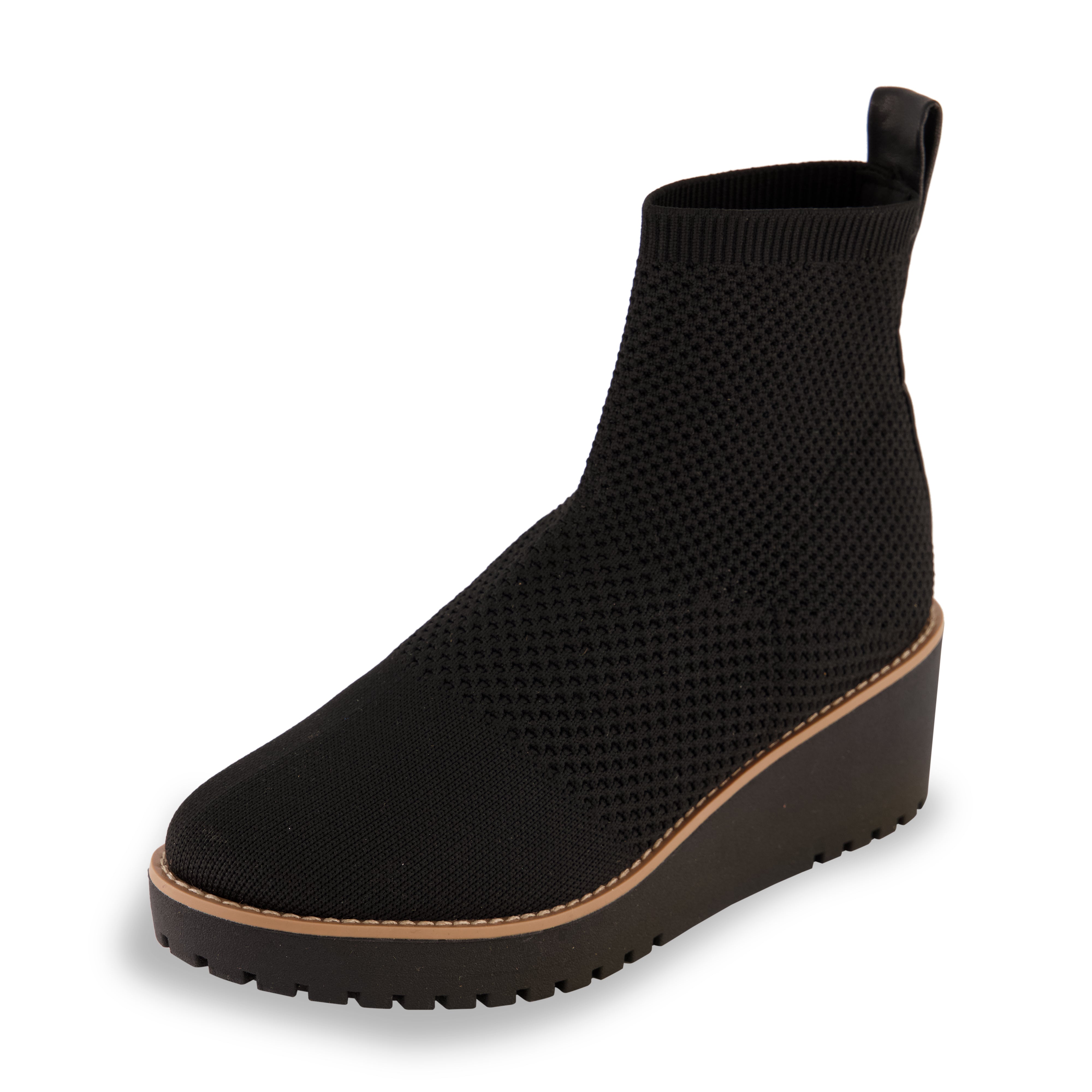 Iggy Knit Wedge Bootie Black