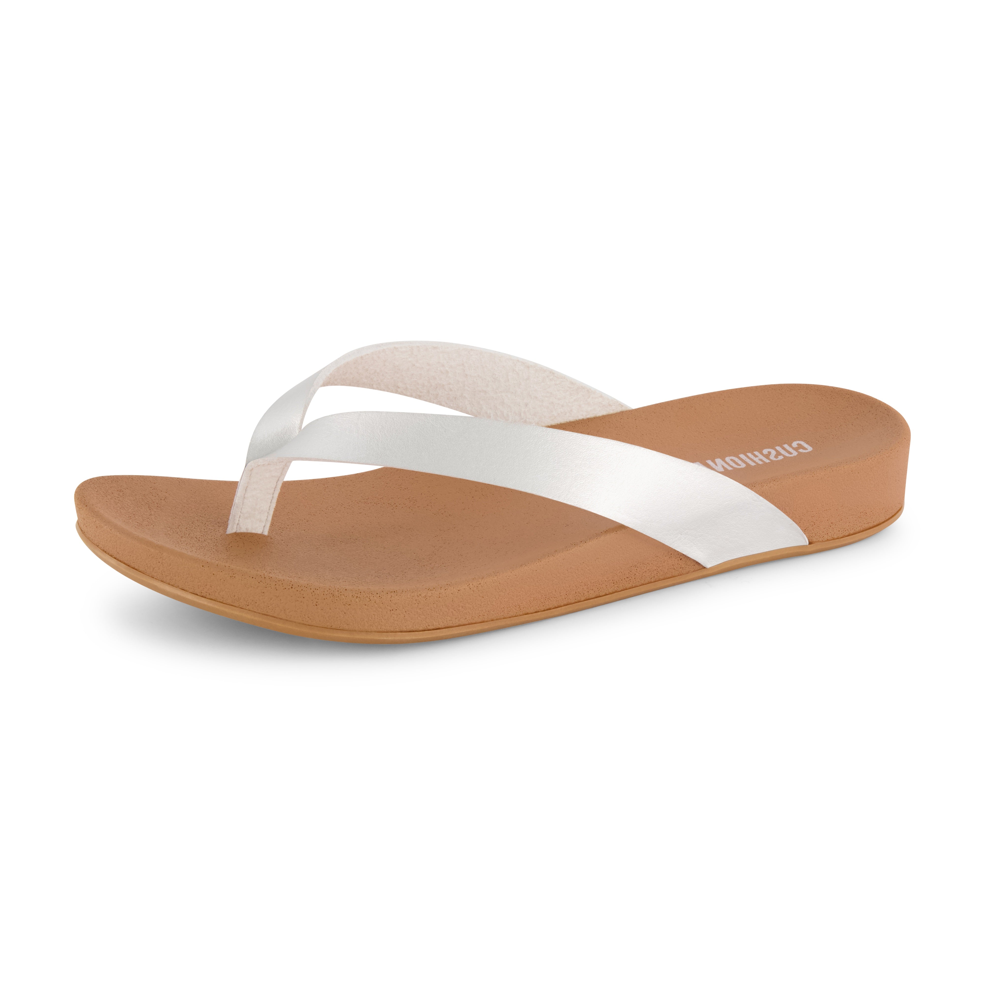 Jacey Footbed Thong Sandal Silver