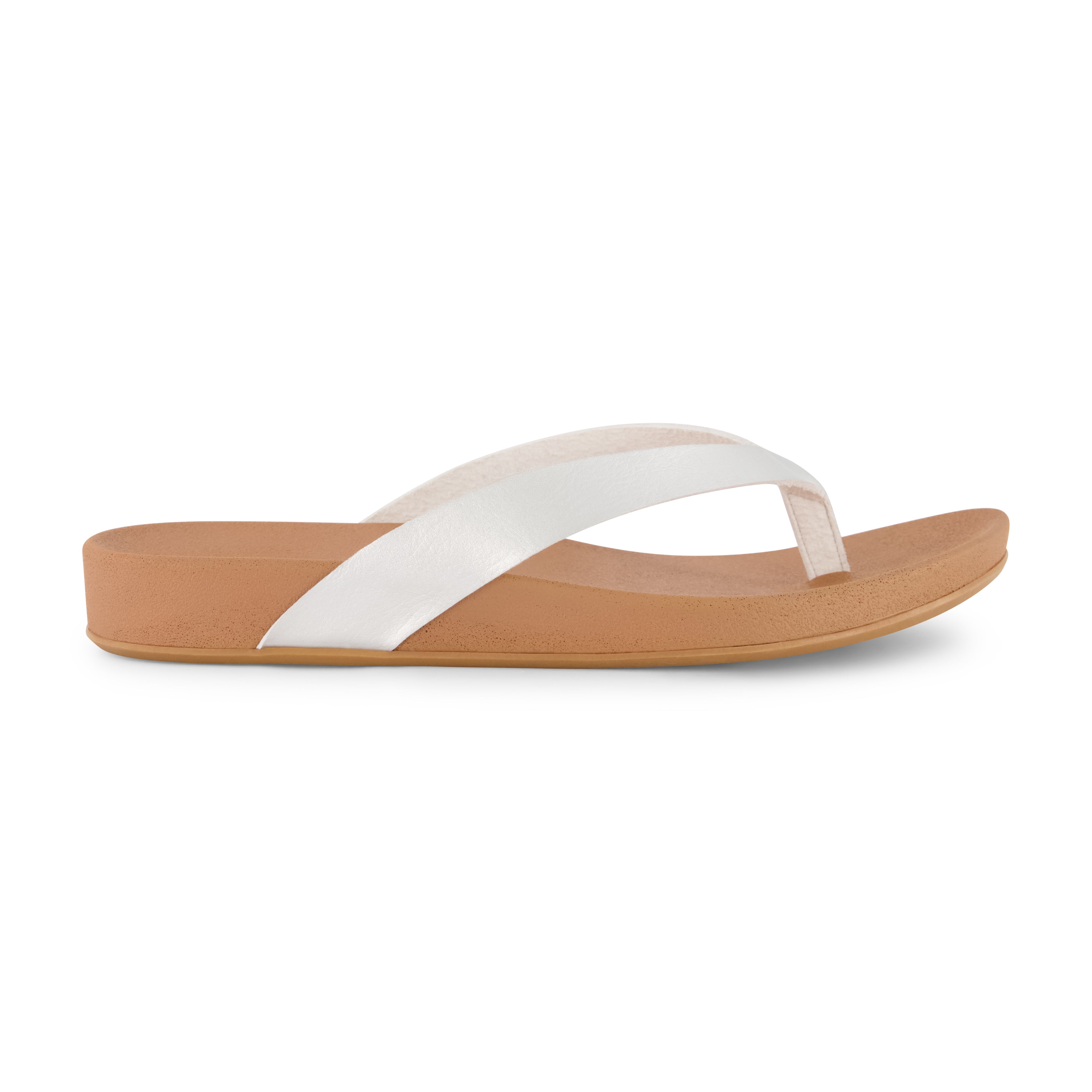 Jacey Footbed Thong Sandal Silver