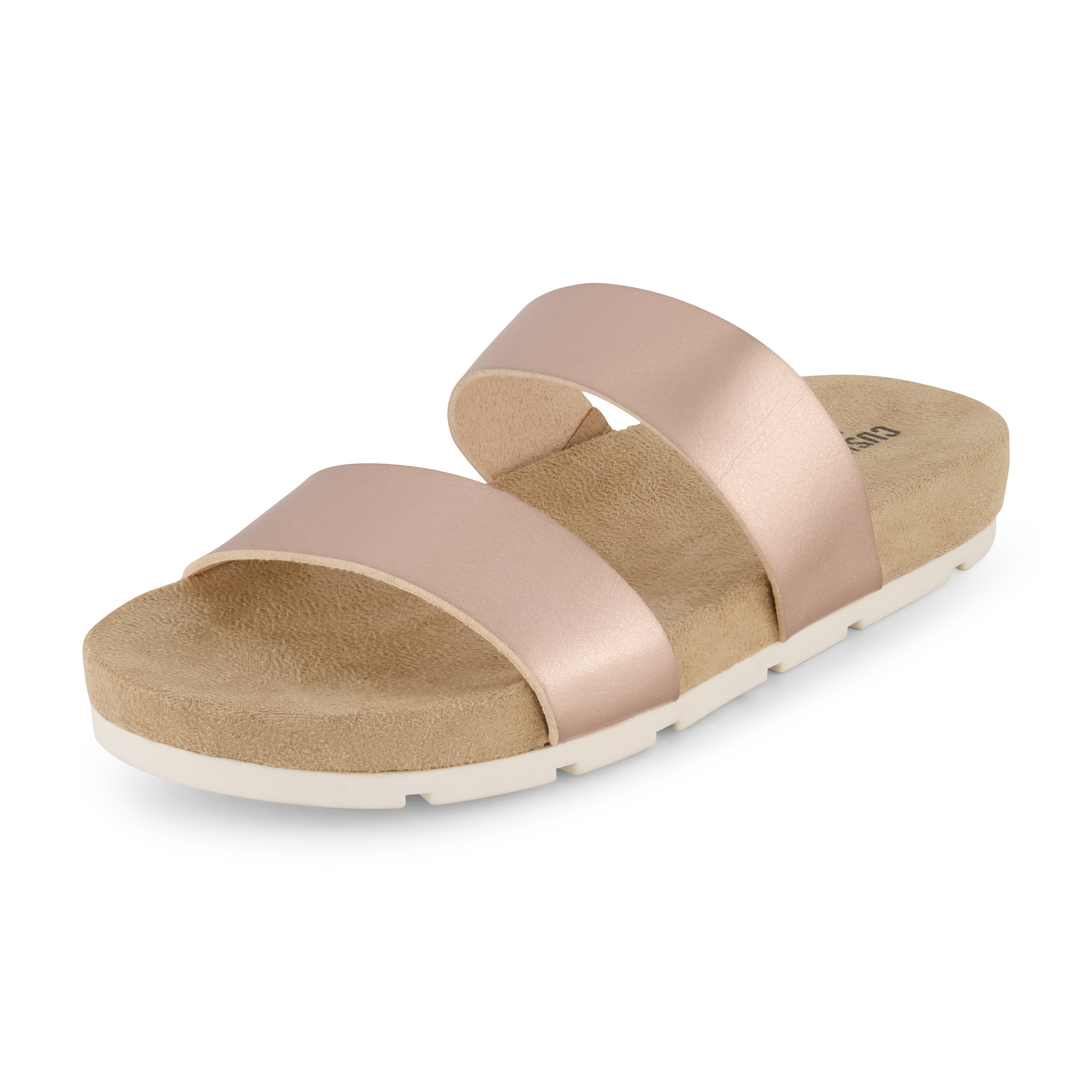 Jaimy Two Band Footbed Sandal Rose Gold