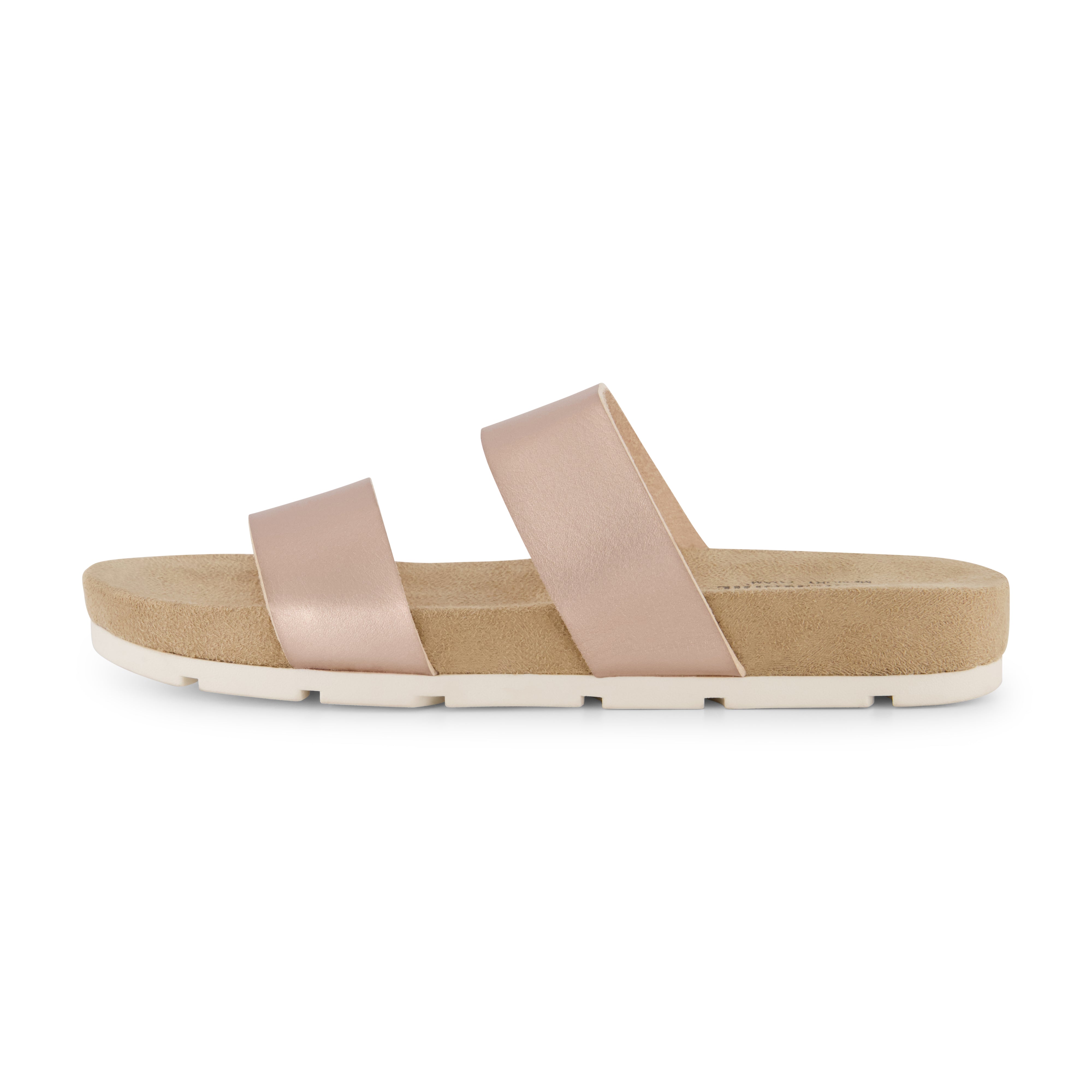Jaimy Two Band Footbed Sandal Rose Gold