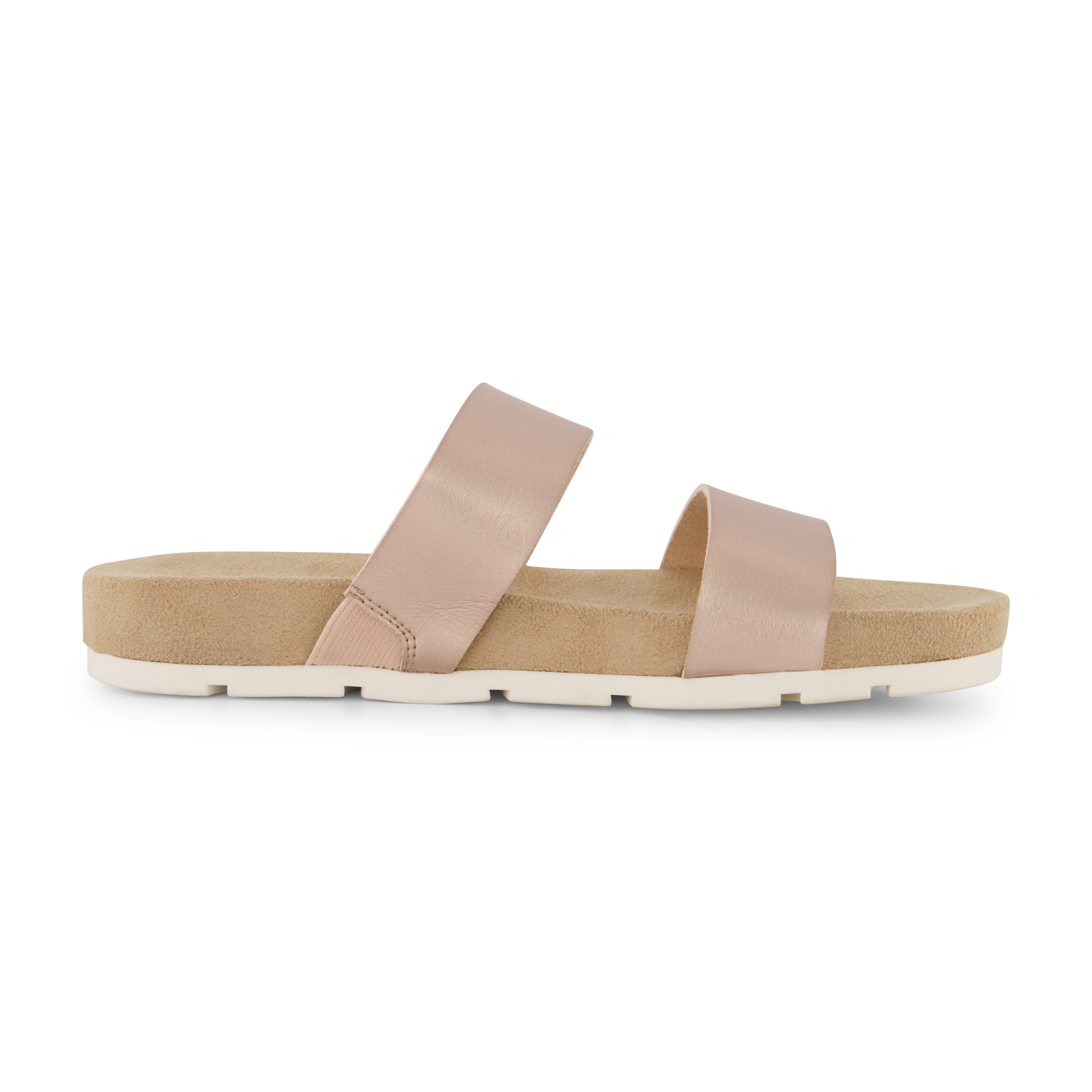 Jaimy Two Band Footbed Sandal Rose Gold