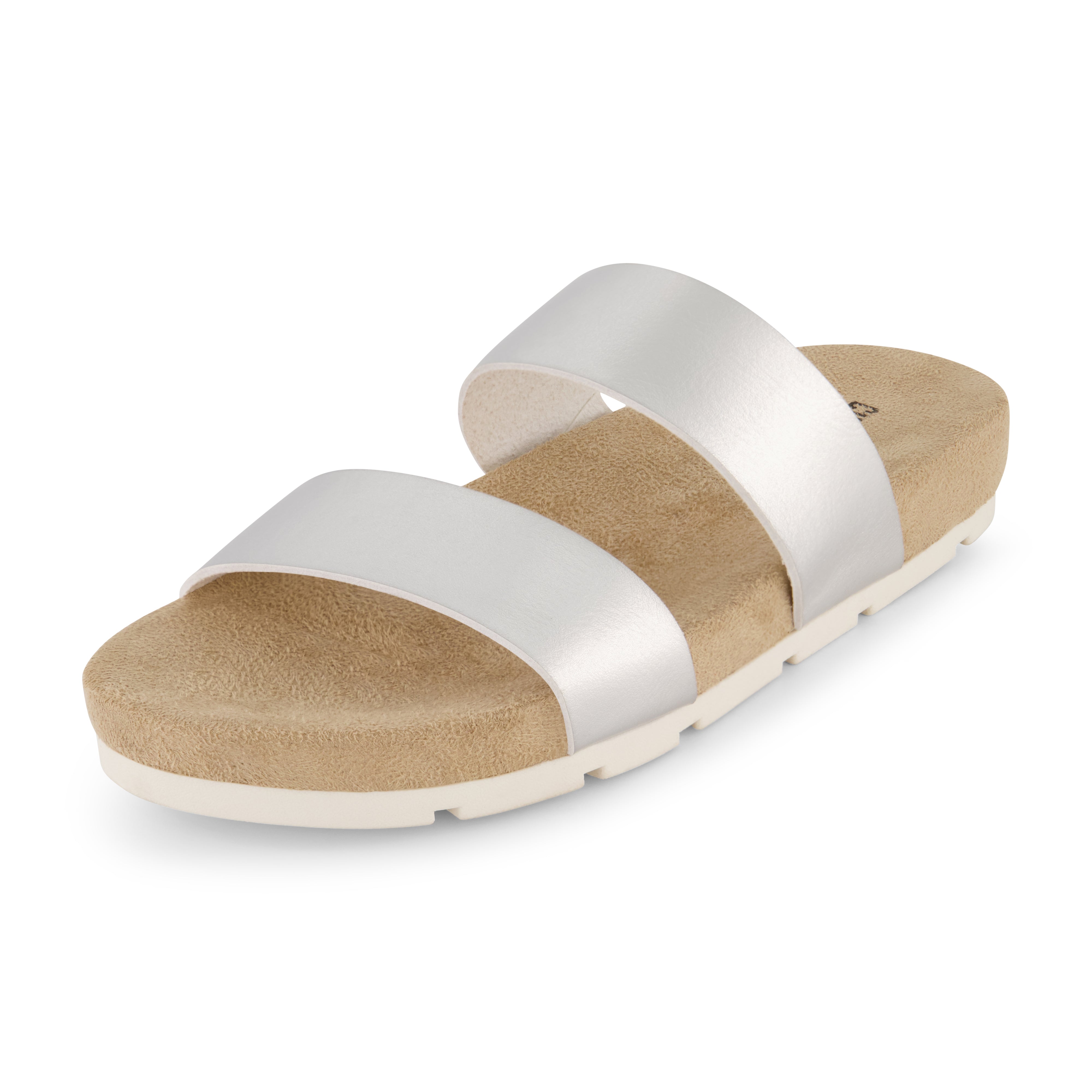 Jaimy Two Band Footbed Sandal Silver
