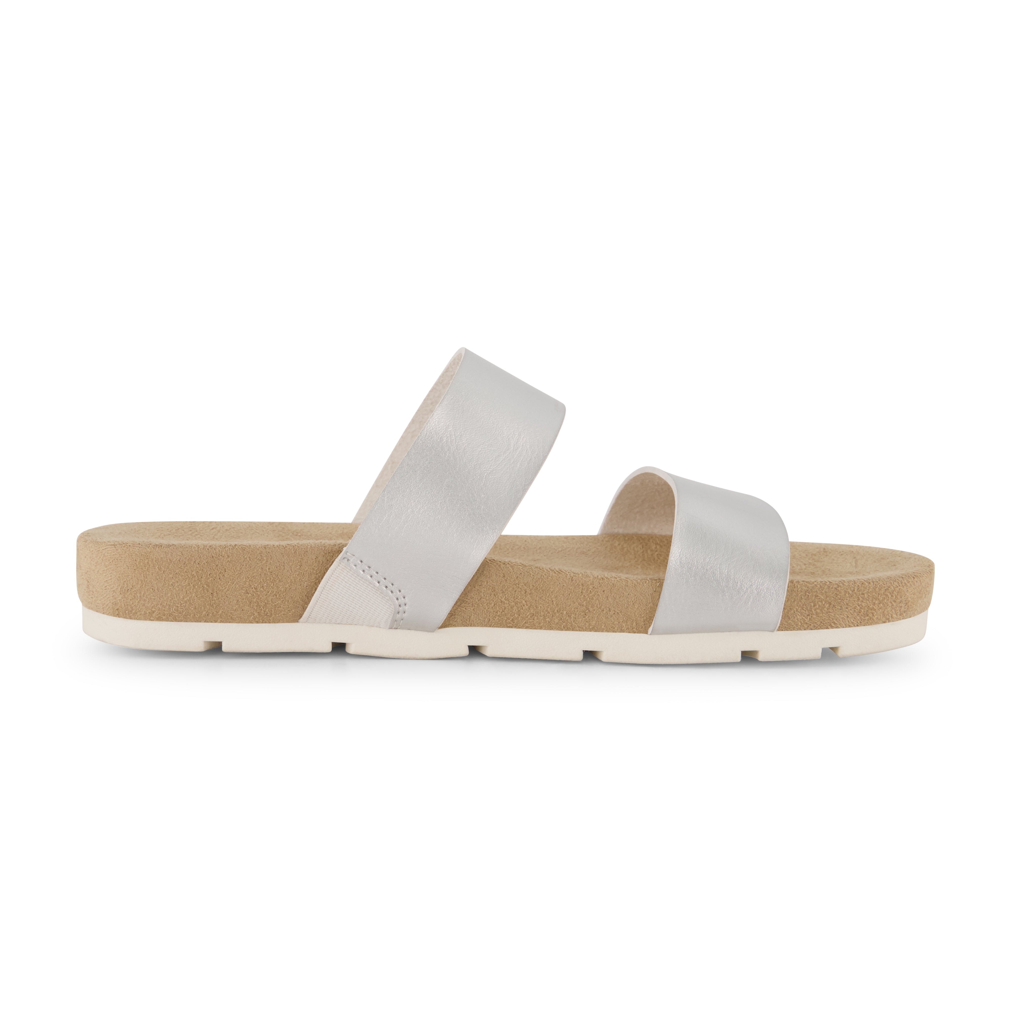 Jaimy Two Band Footbed Sandal Silver