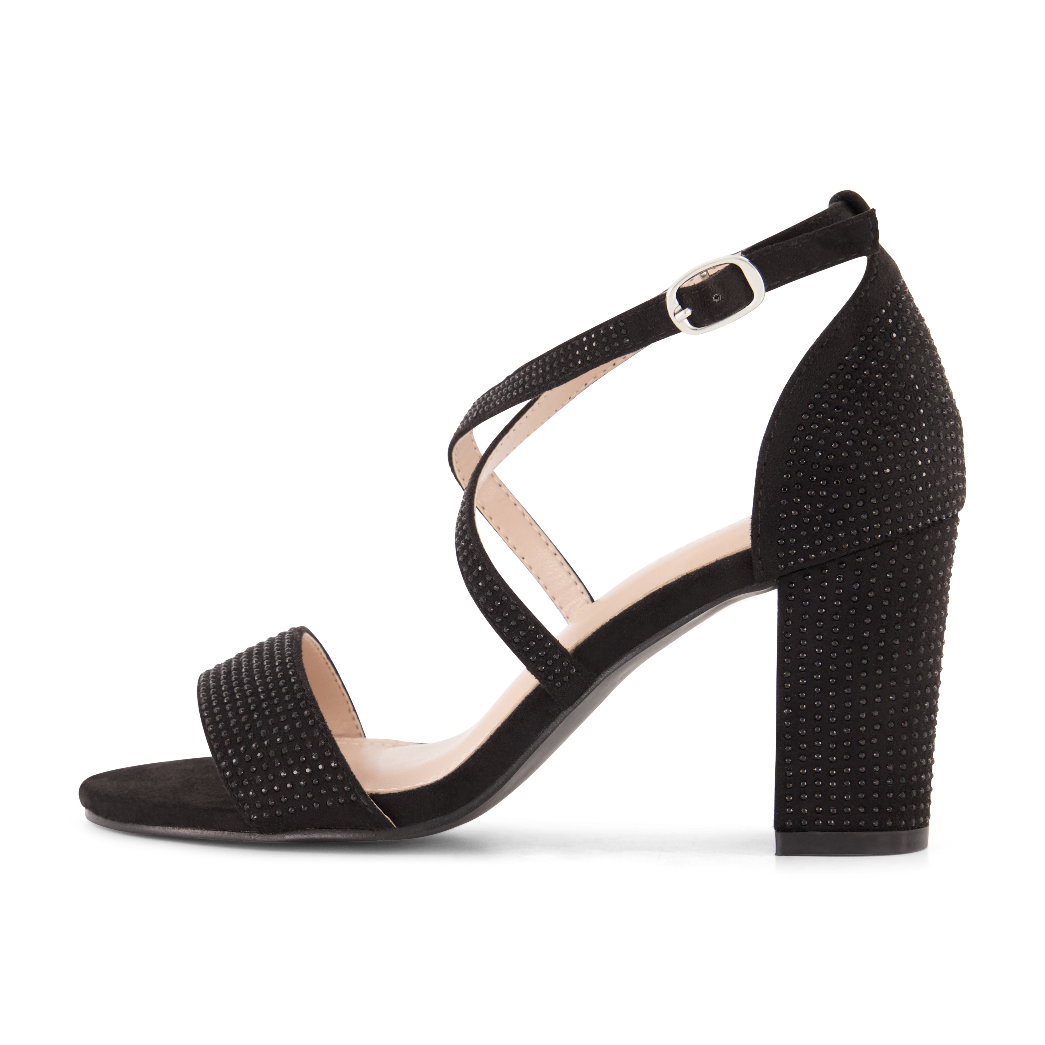 Jewel Rhinestone Dress Heel Black
