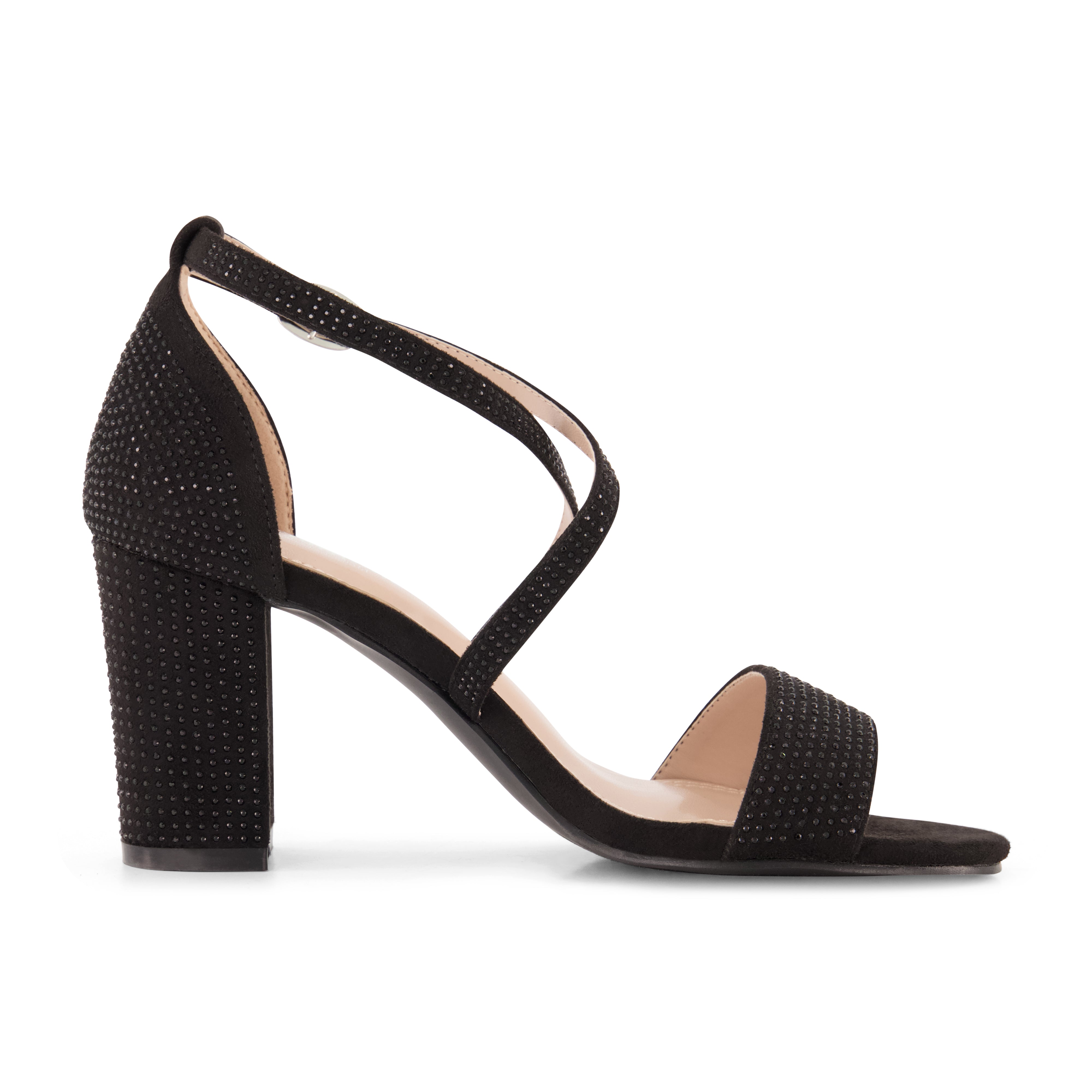 Jewel Rhinestone Dress Heel Black