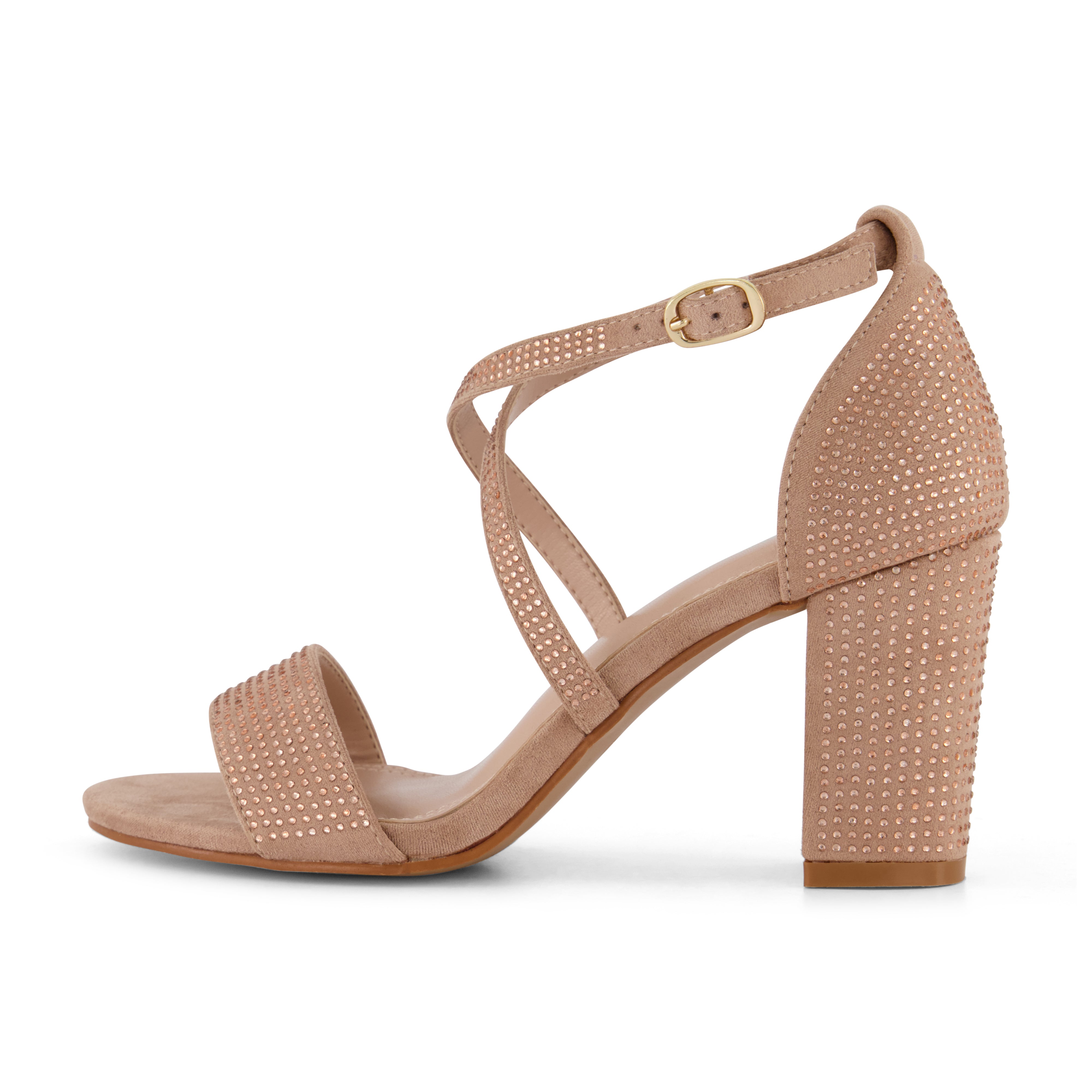 Jewel Rhinestone Dress Heel Nude