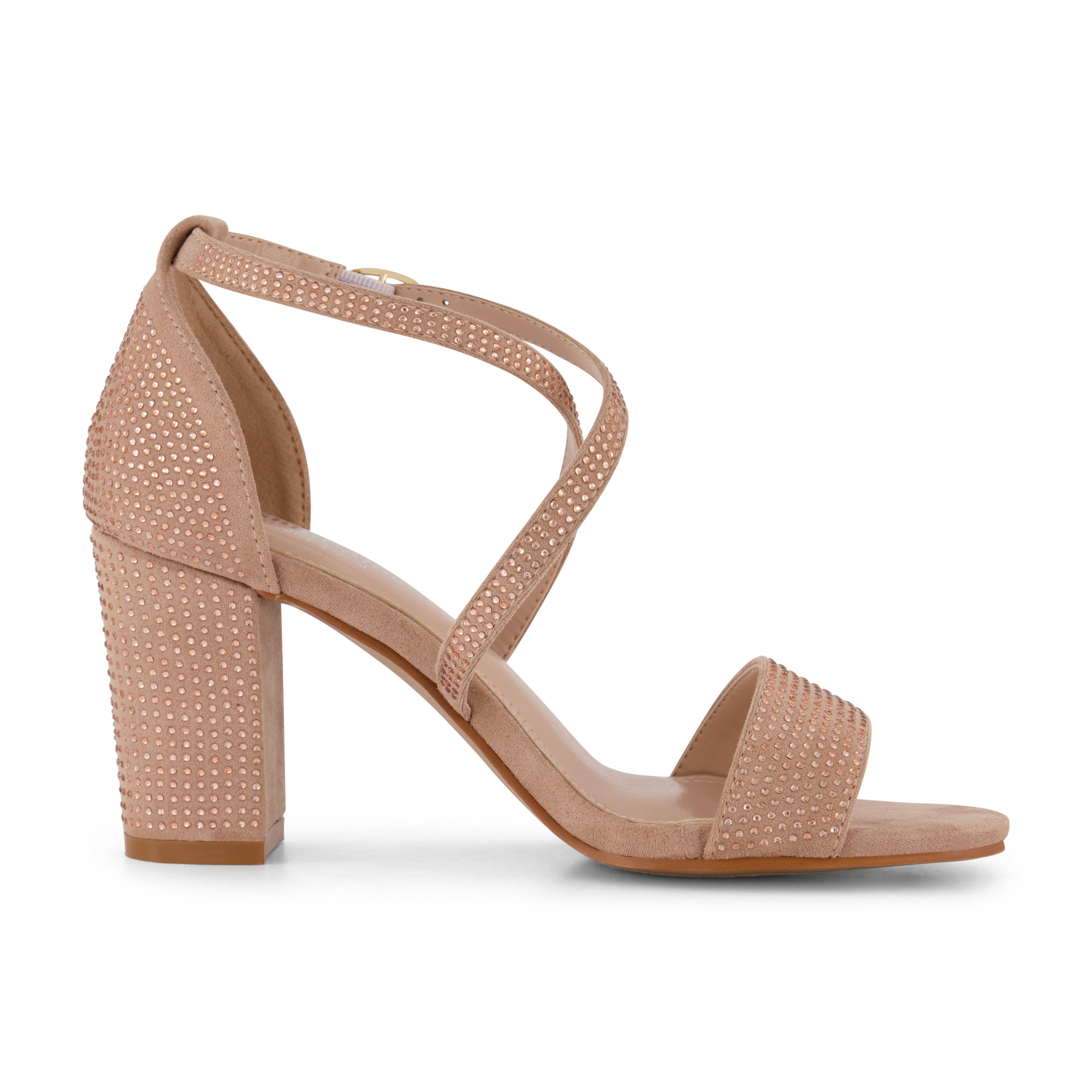 Jewel Rhinestone Dress Heel Nude