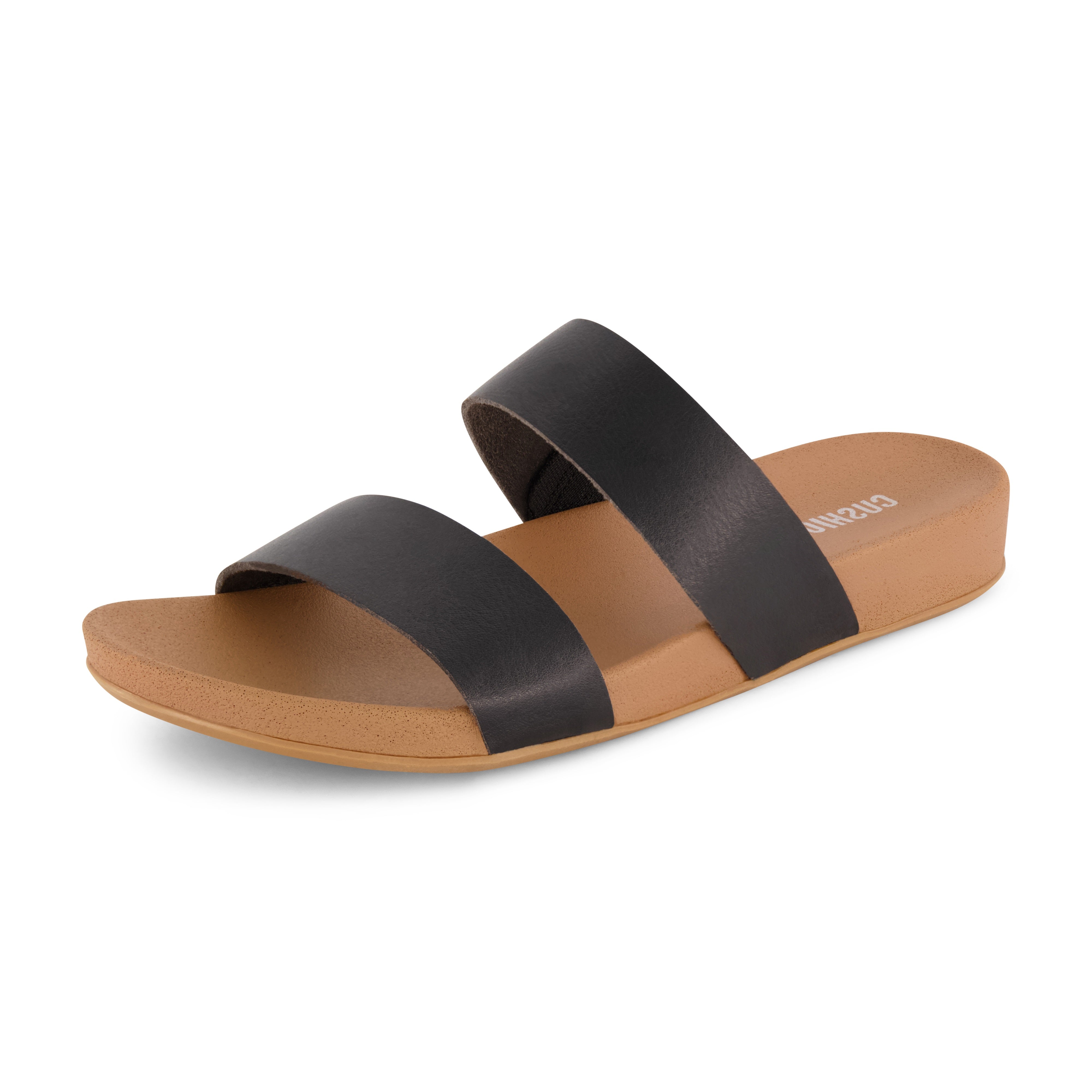 Josie Two Band Footbed Sandal Black