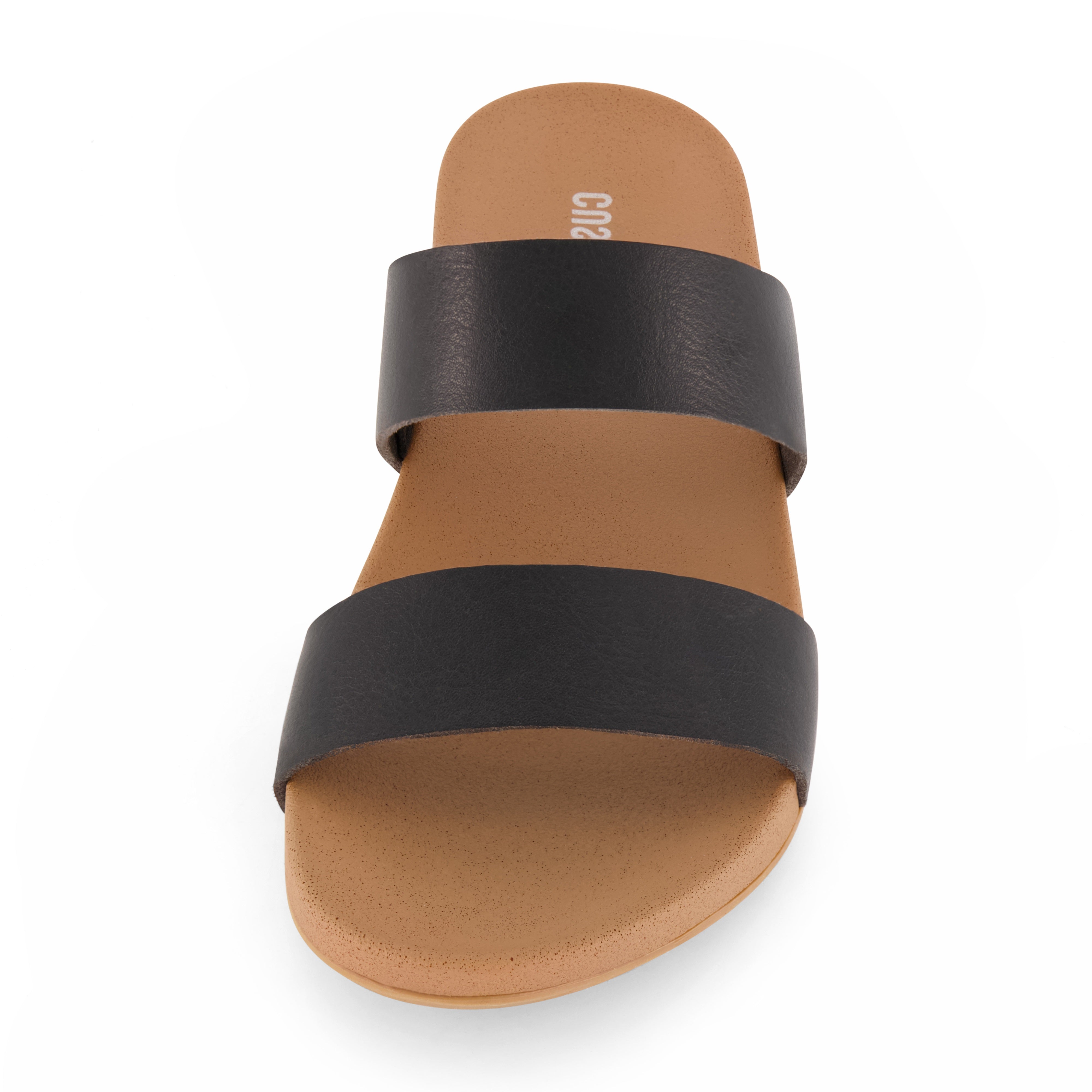 Josie Two Band Footbed Sandal Black