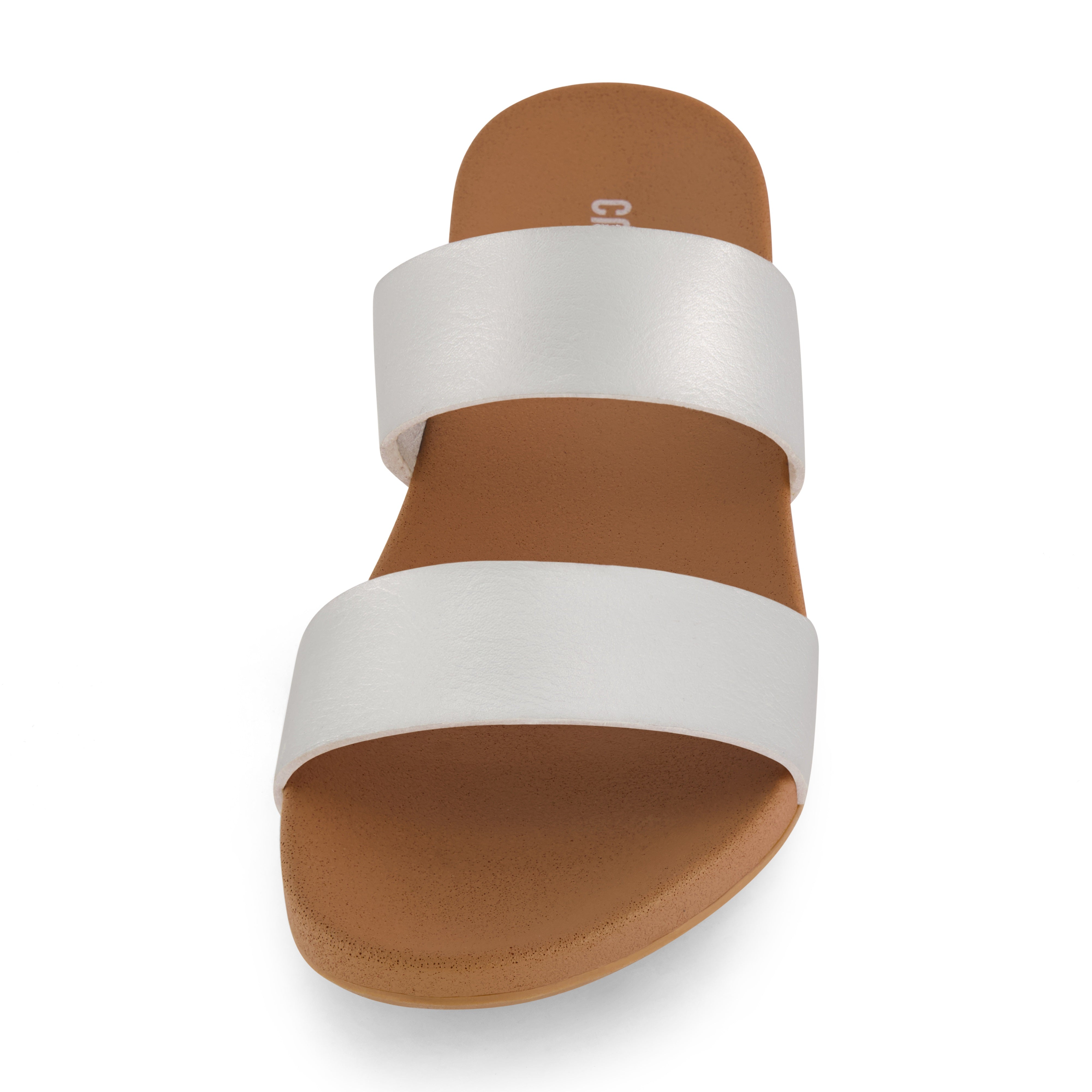 Josie Two Band Footbed Sandal Silver