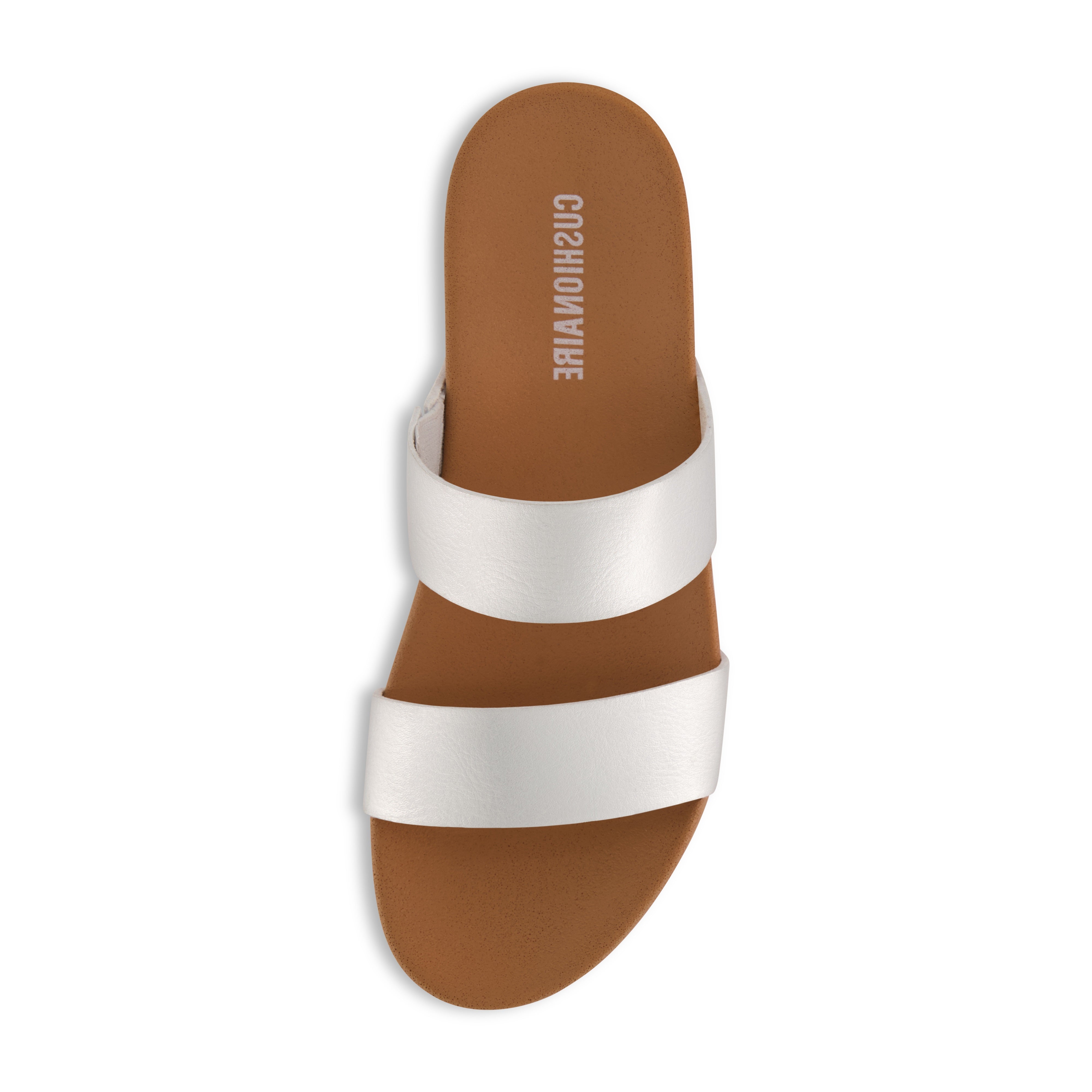 Josie Two Band Footbed Sandal Silver