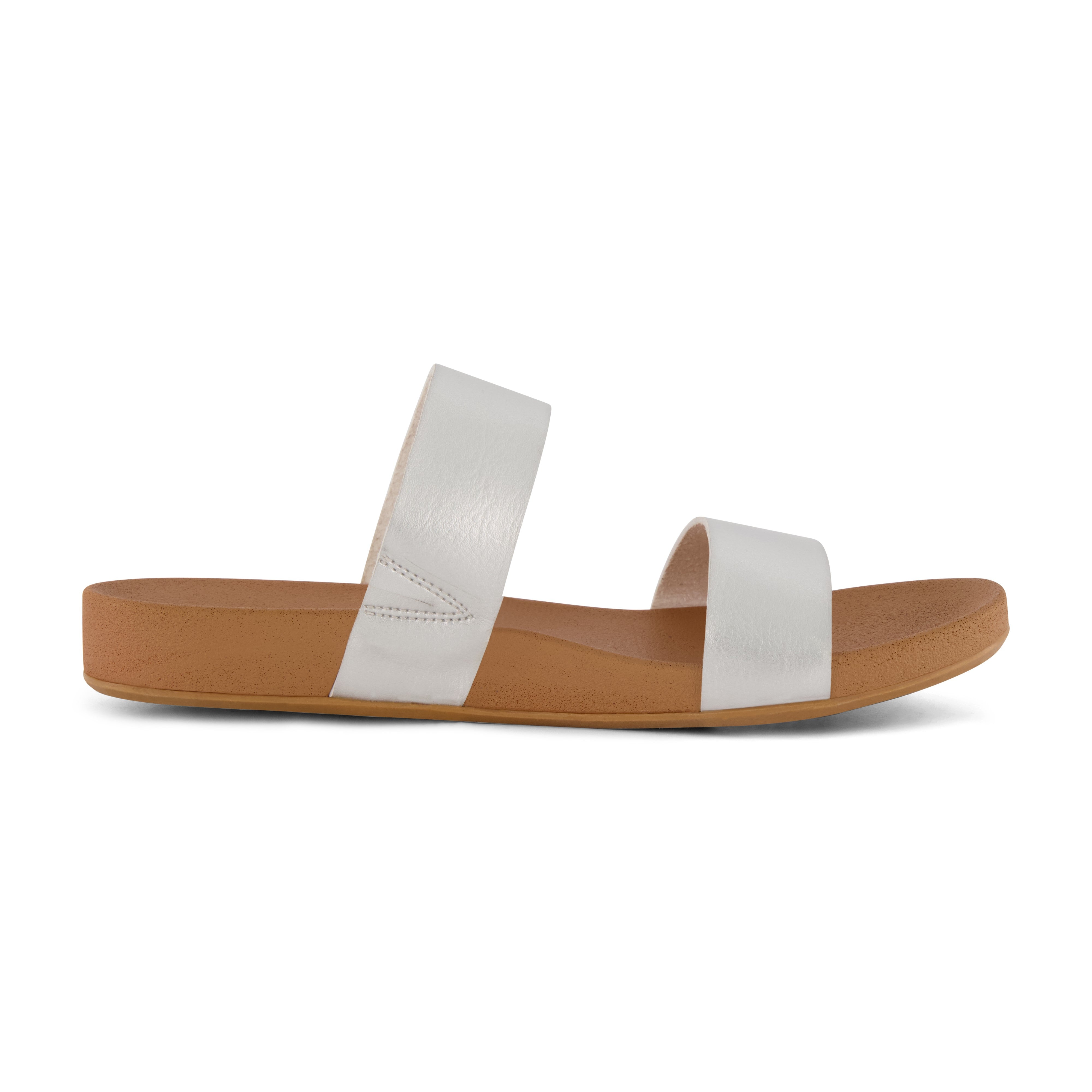 Josie Two Band Footbed Sandal Silver