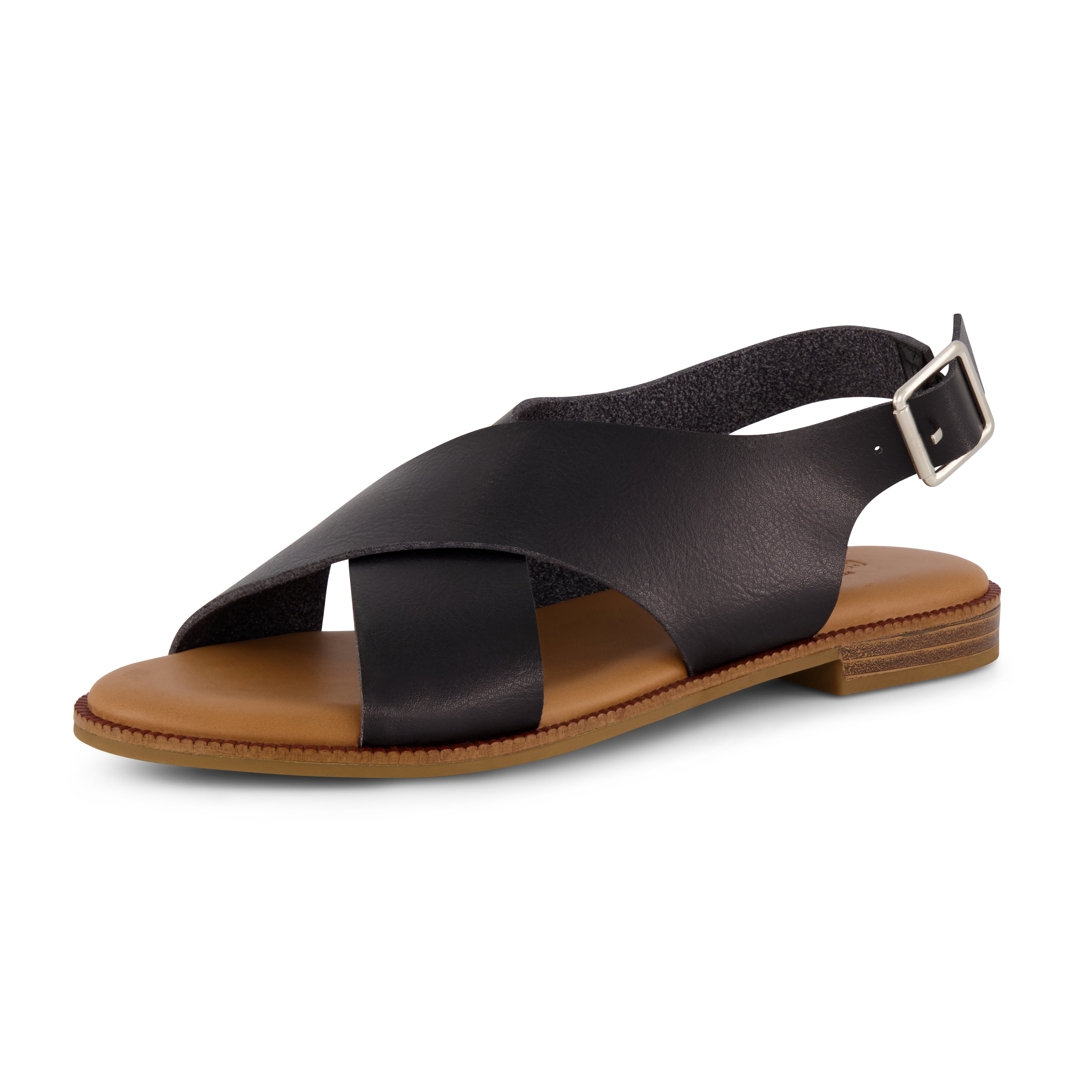 Lake Cross Band Sandal Black