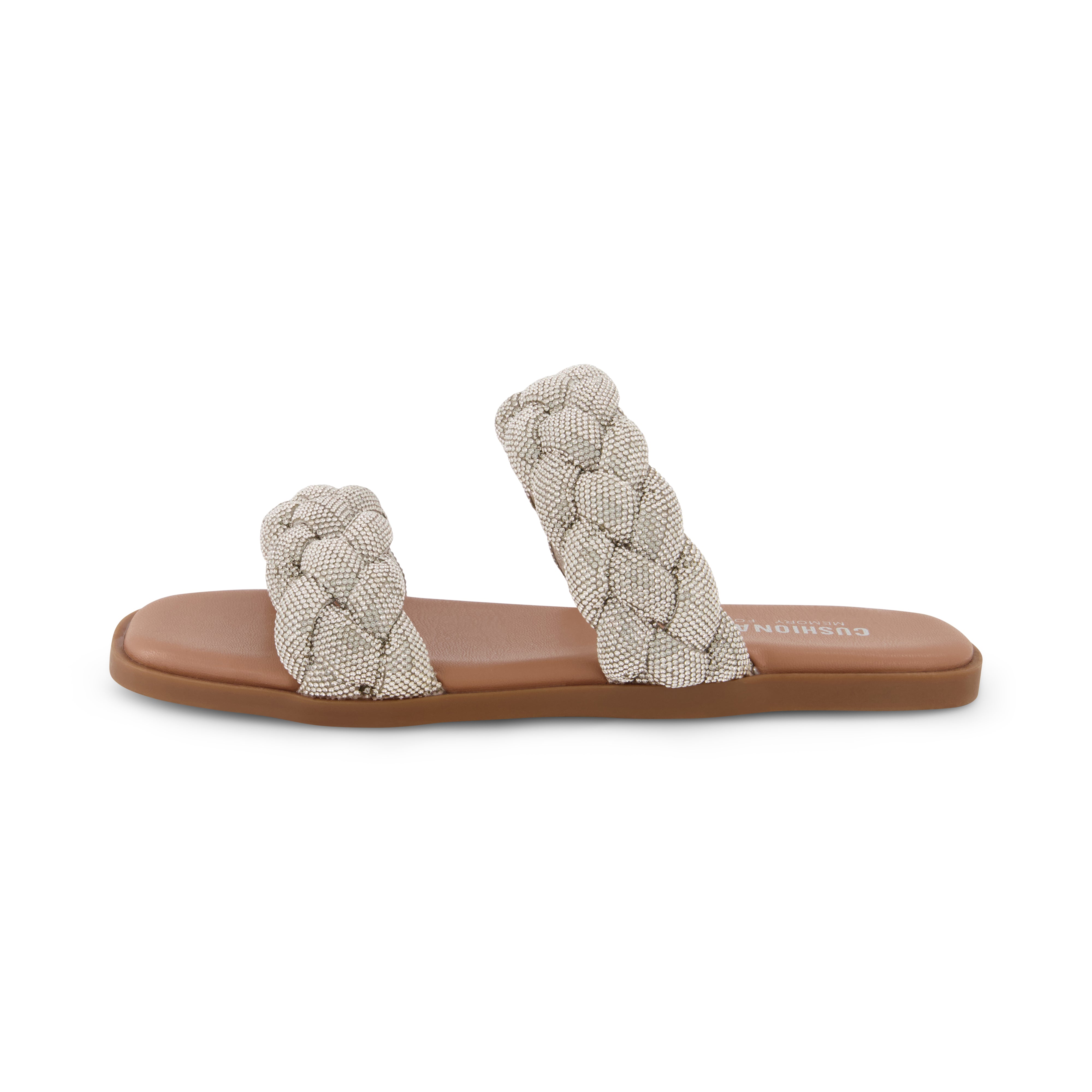 Natasha Braided Rhinestone Dress Sandal Silver Sparkle