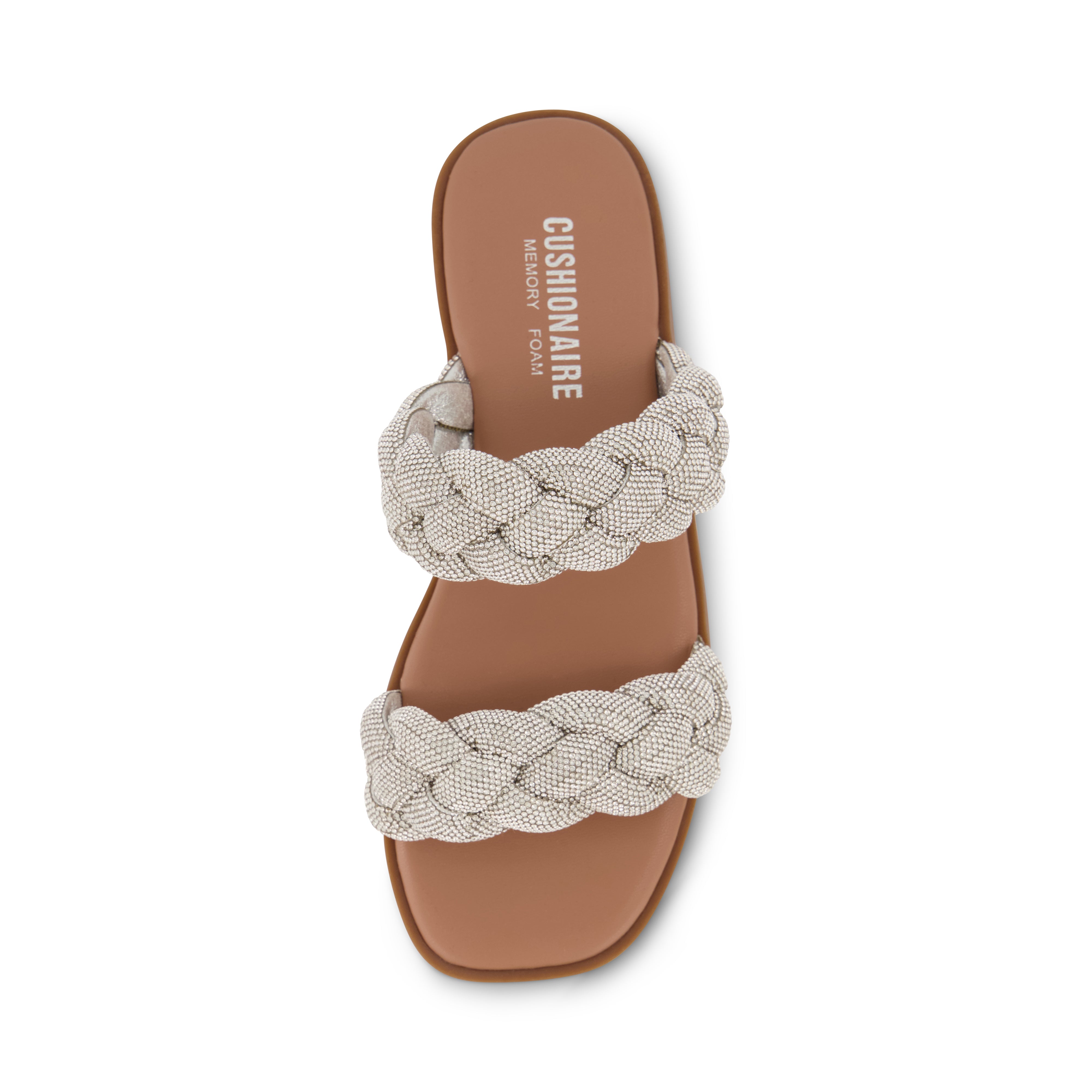 Natasha Braided Rhinestone Dress Sandal Silver Sparkle