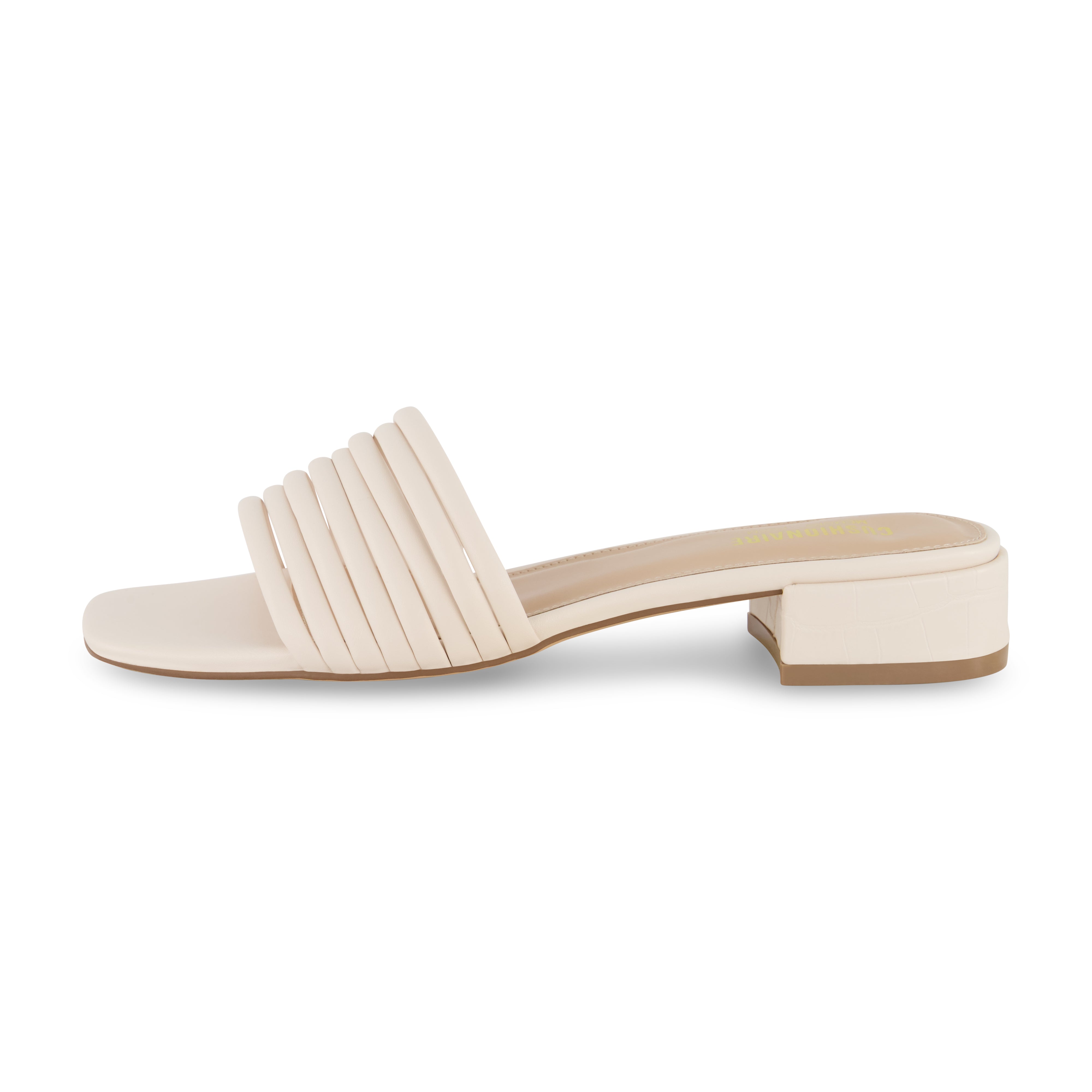 Nino Strappy Block Heeled Sandal Cream