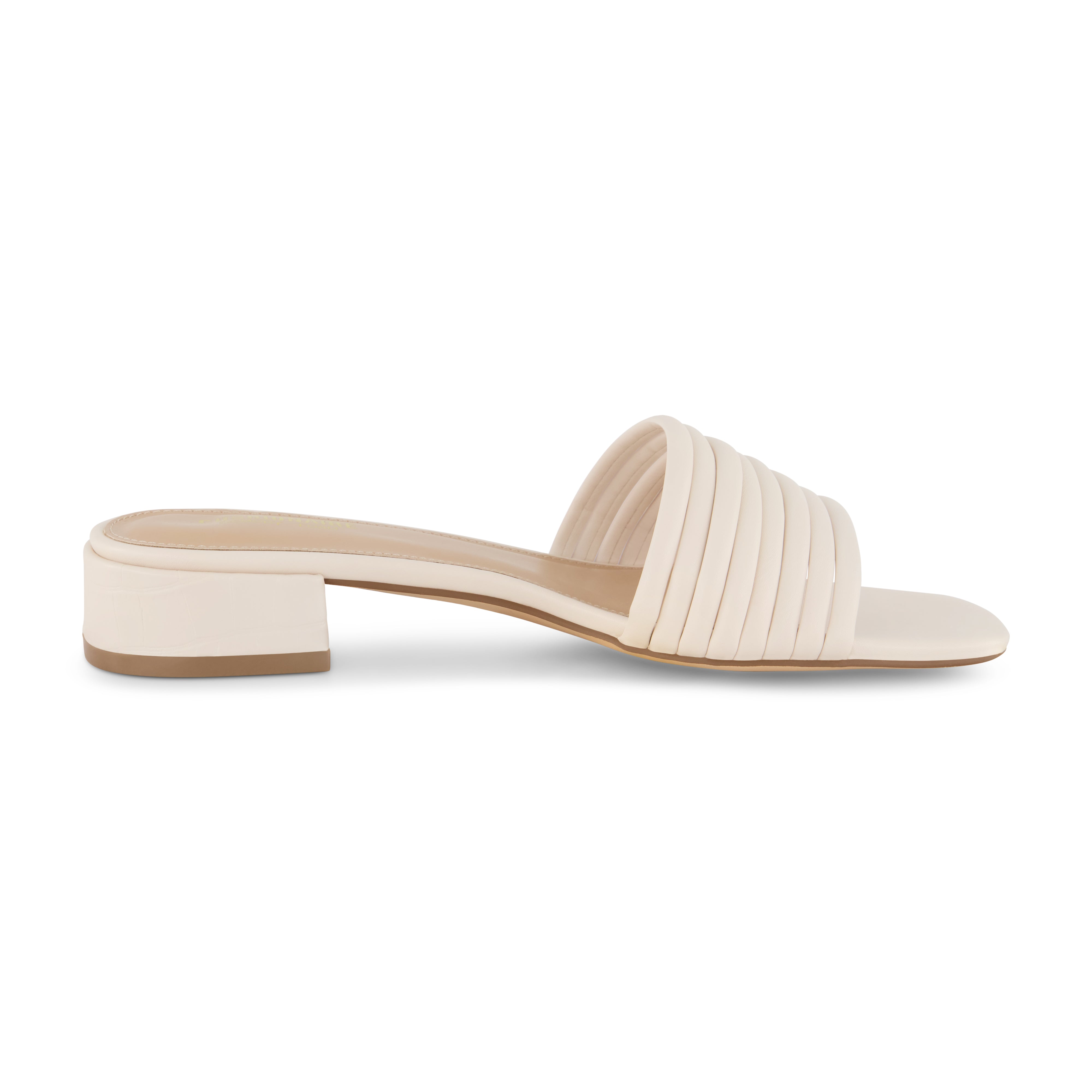 Nino Strappy Block Heeled Sandal Cream
