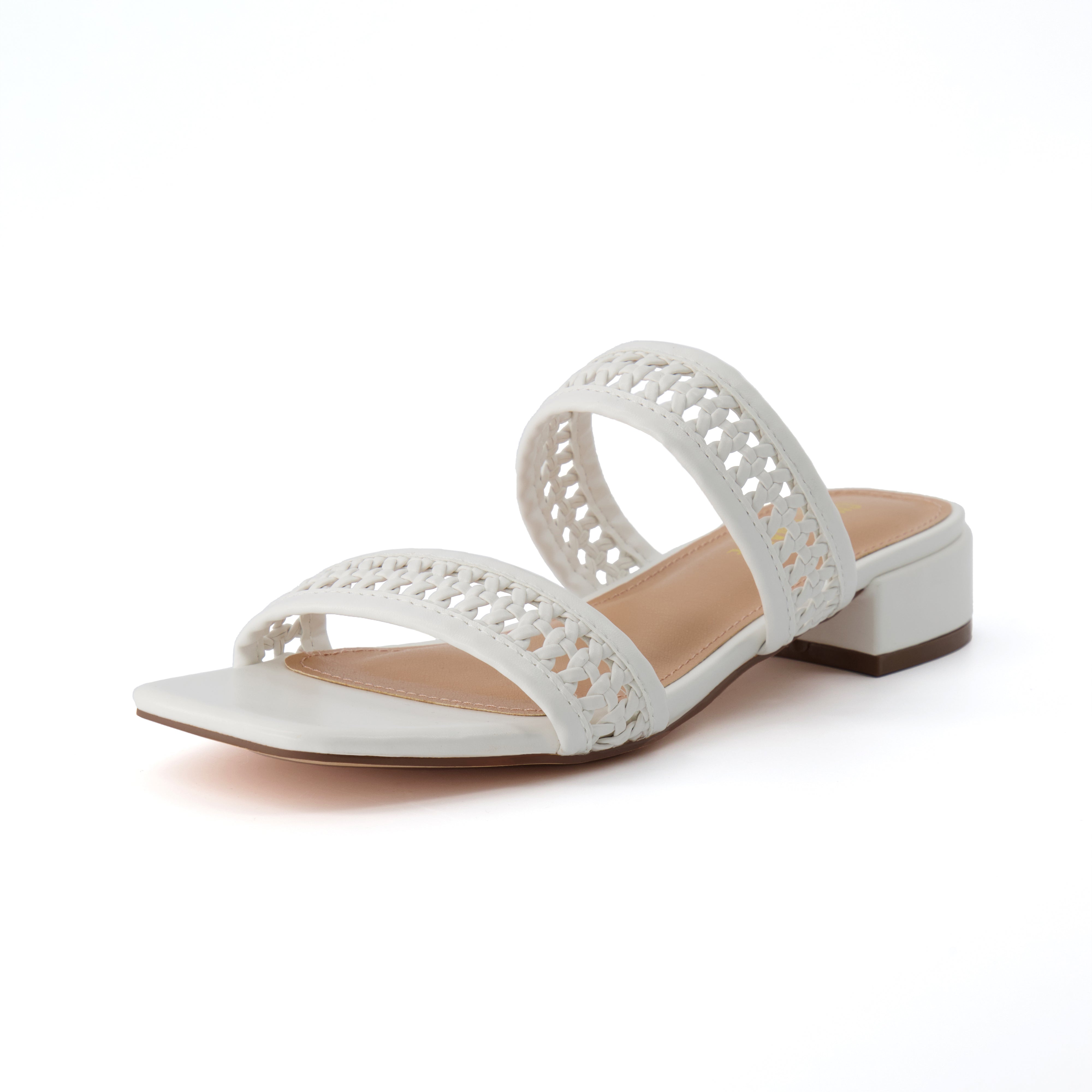 Norma Block Heel Sandals White