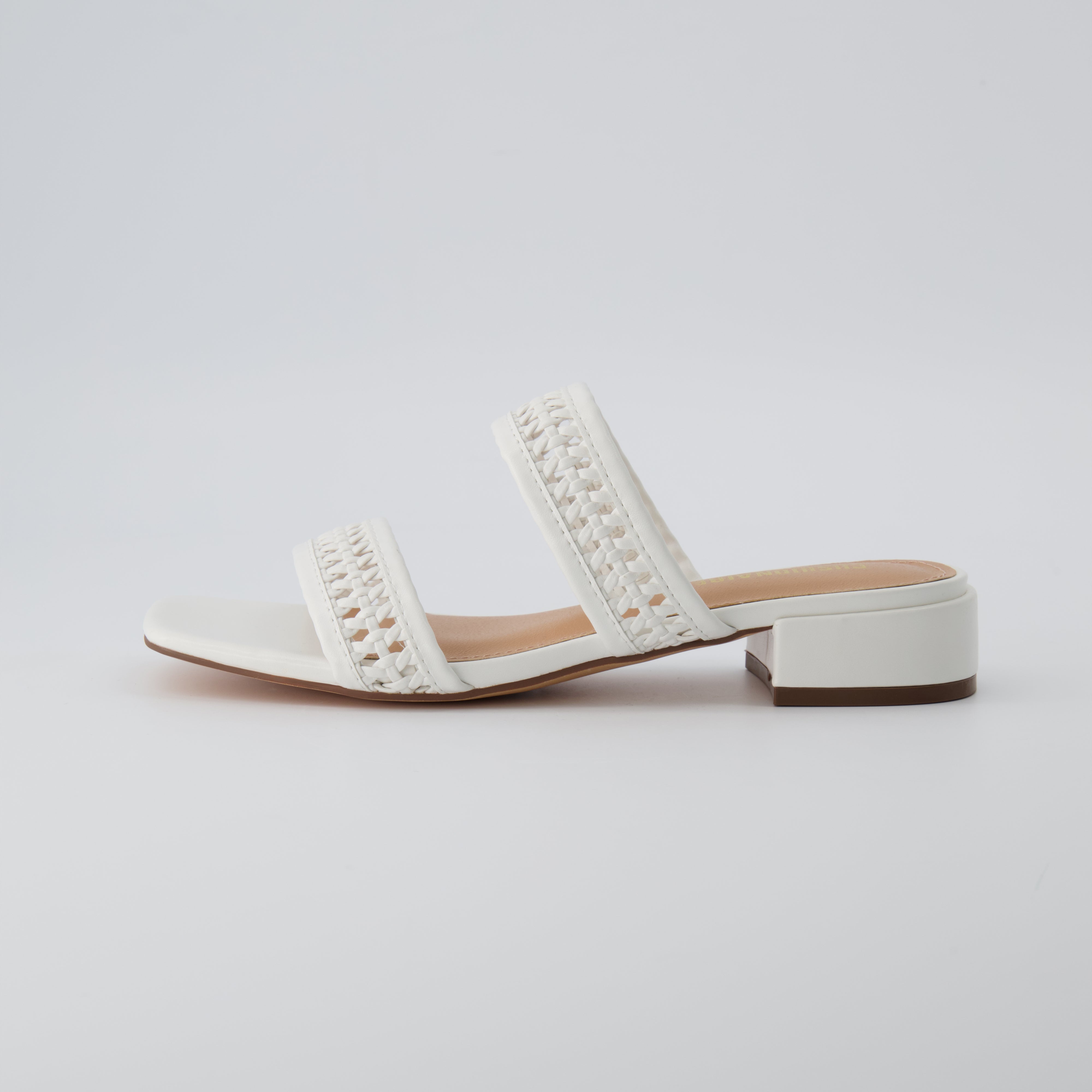 Norma Block Heel Sandals White