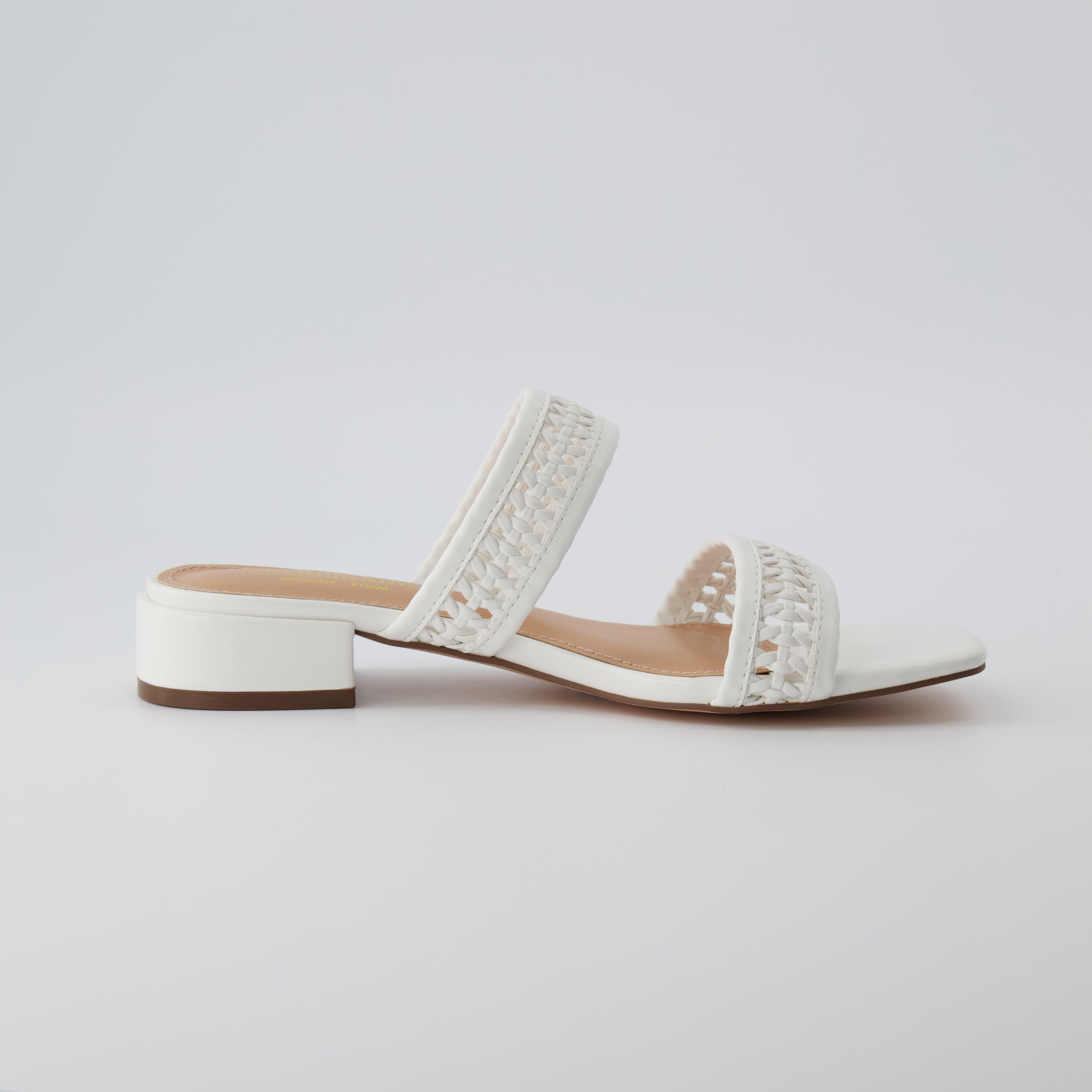 Norma Block Heel Sandals White