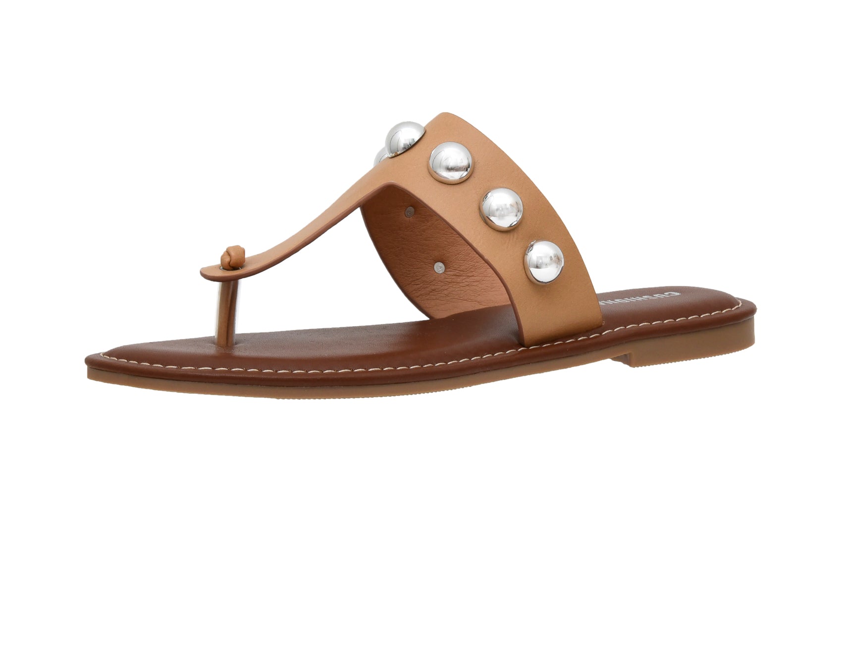 Cindy Studded Thong Sandal Tan