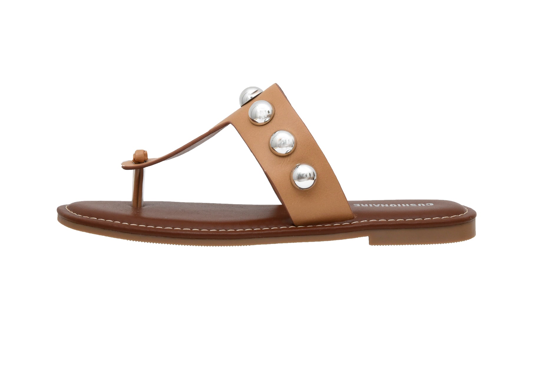 Cindy Studded Thong Sandal Tan