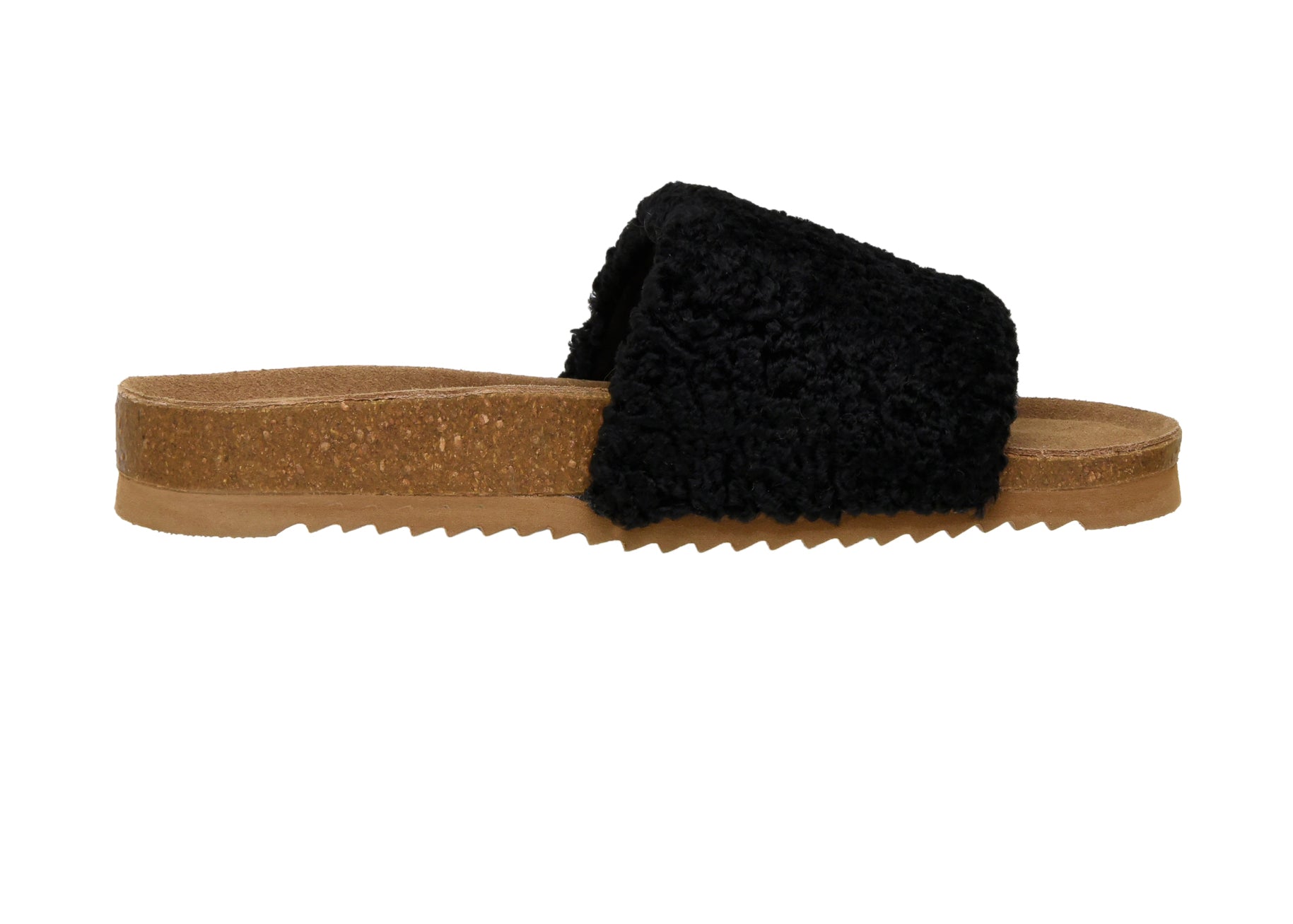 Lonie One Band Cork Footbed Sandal Black