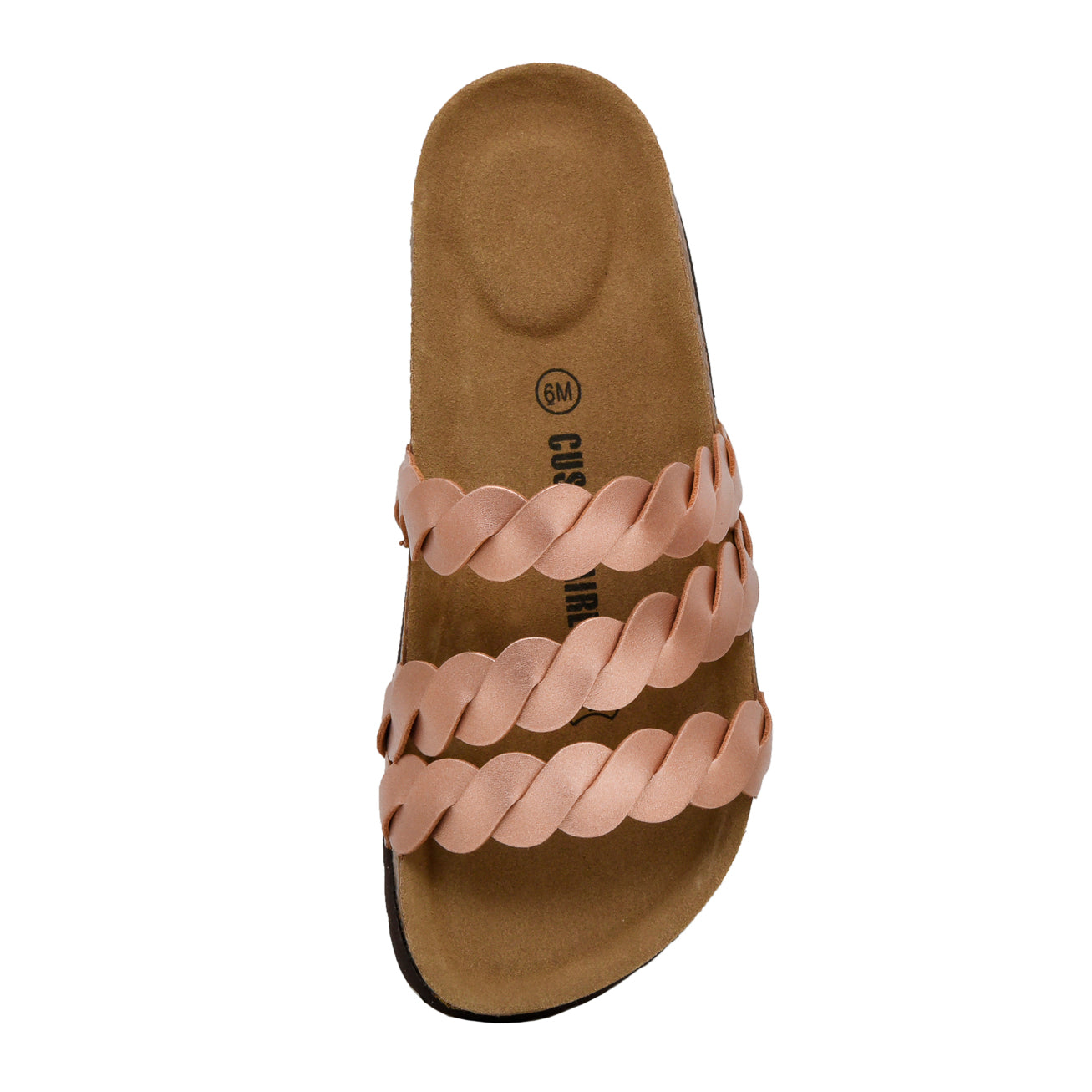 Lucy Cork Footbed Sandal Rose Gold